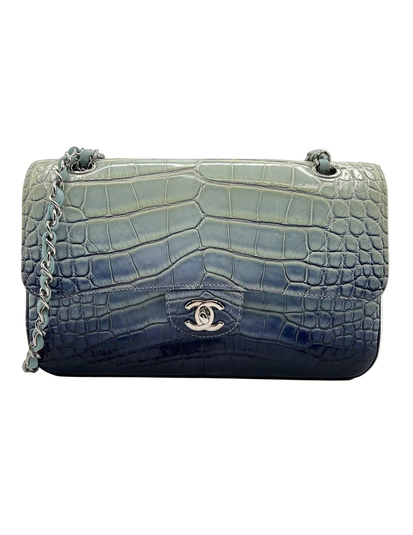 Chanel Ombre Blue Alligator Medium Flapbag