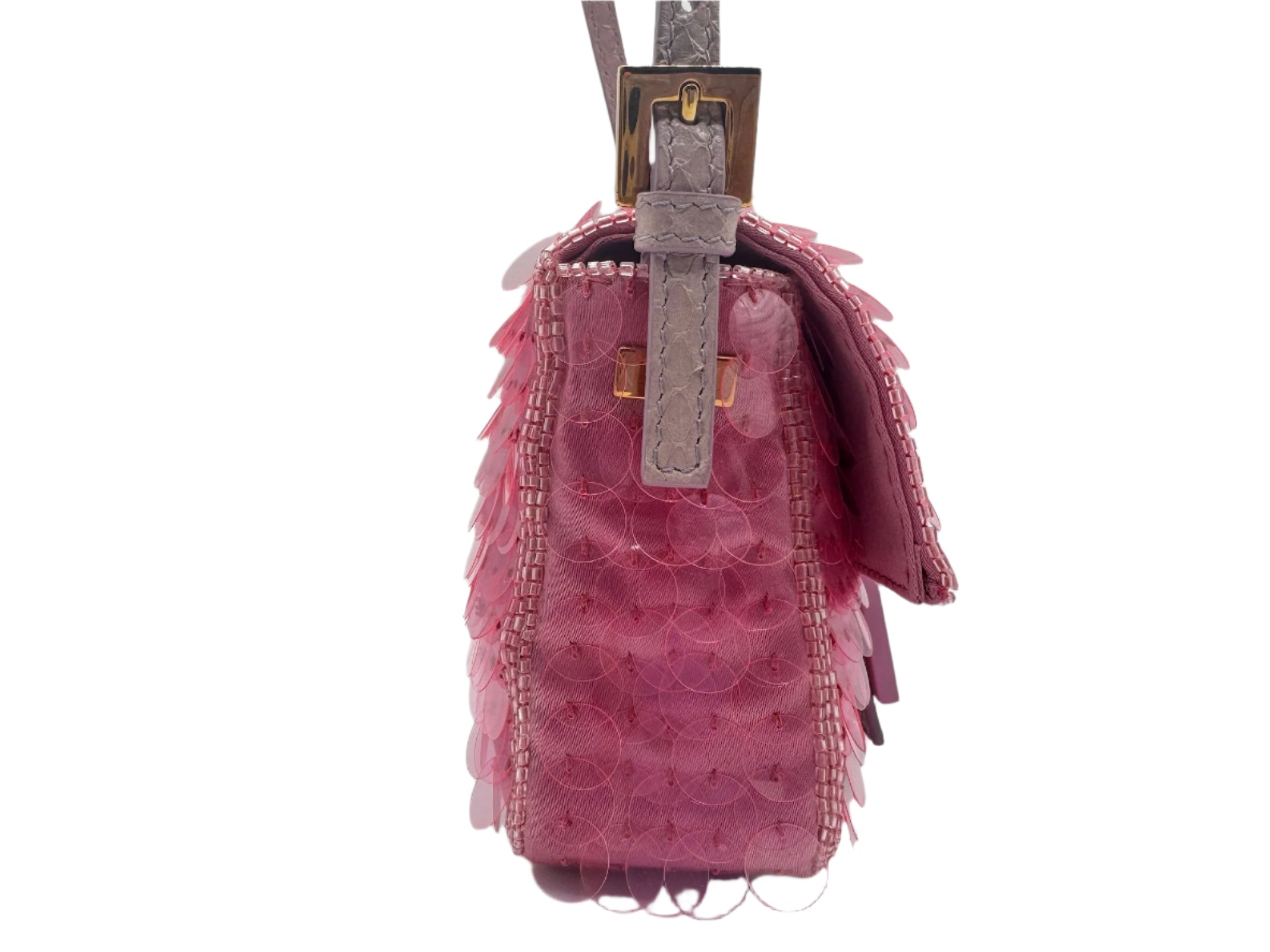 FENDI Vintage Pink Sequin Mini Baguette