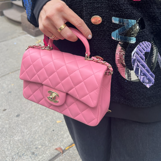 Chanel 22A Pink Mini Top Handle FlapBag