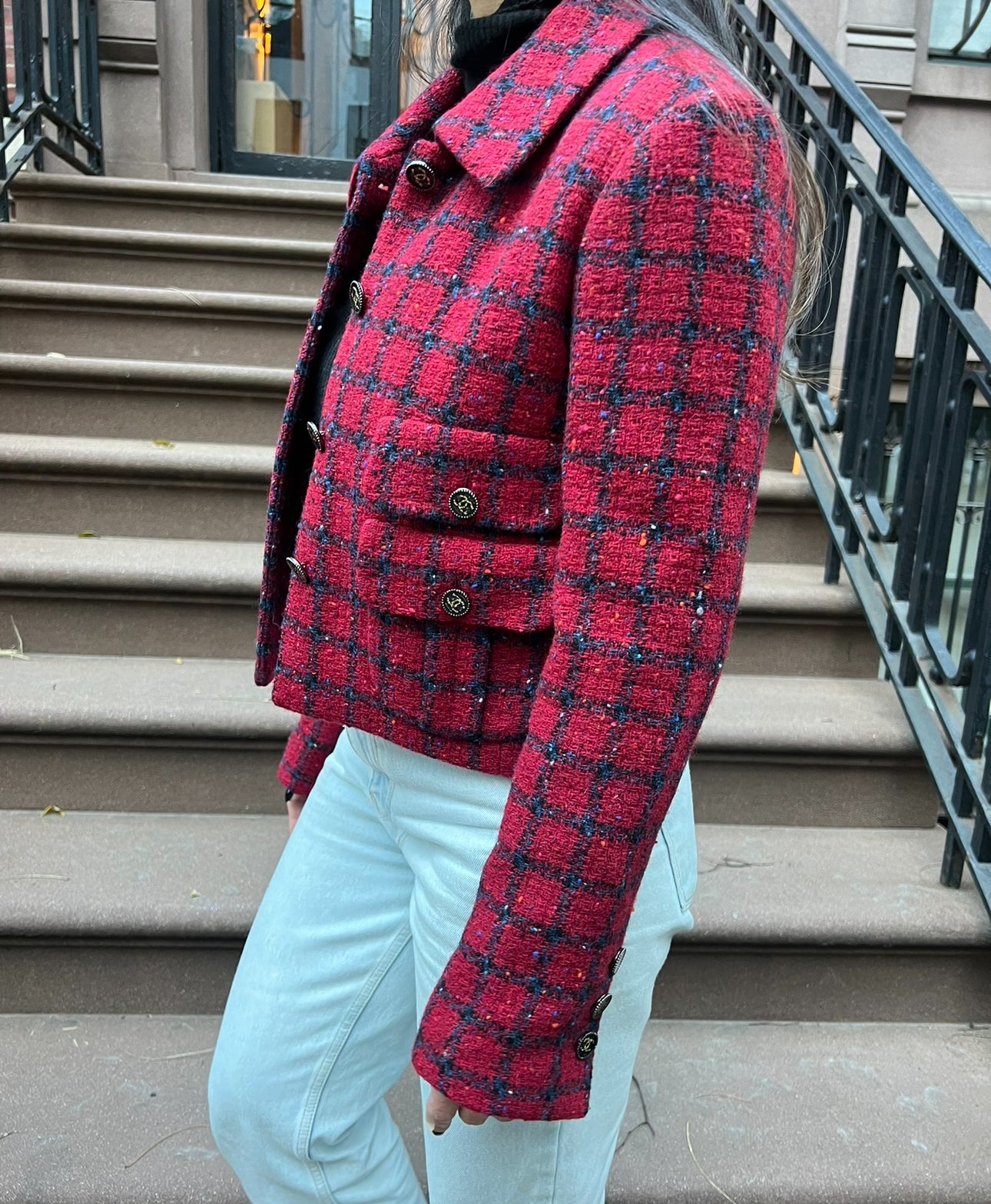 Chanel Red Tweed Jacket