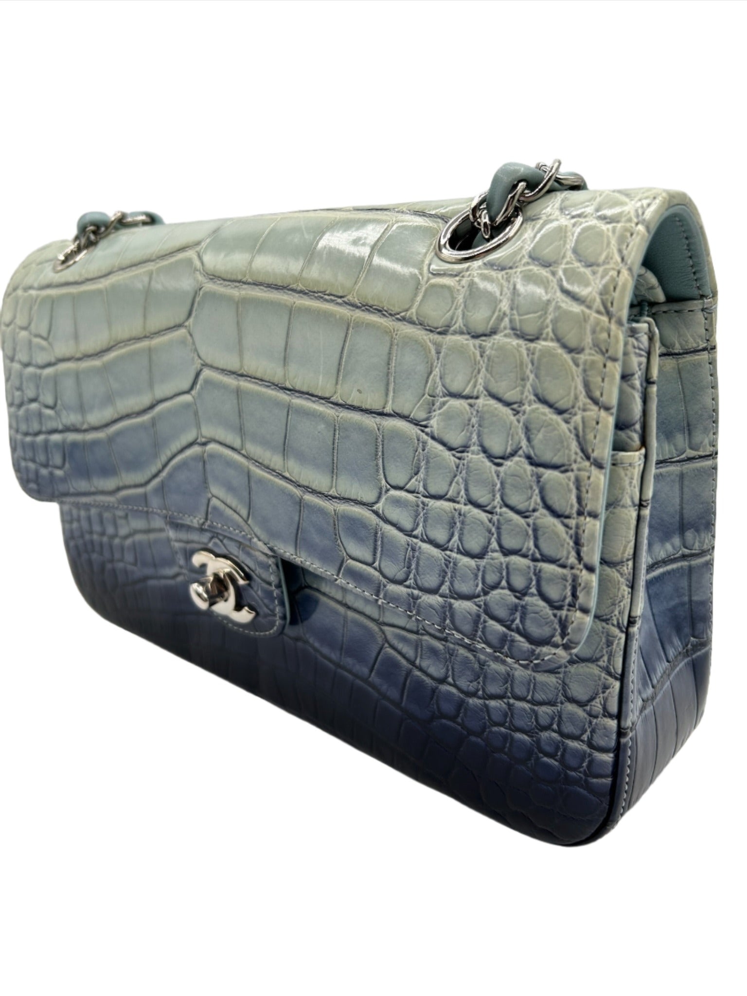 Chanel Ombre Blue Alligator Medium Flapbag