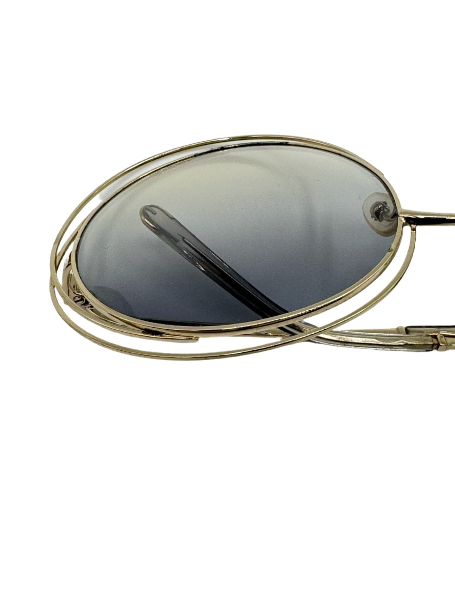 Chloe Round Gold Sunglasses with Gray Lenses