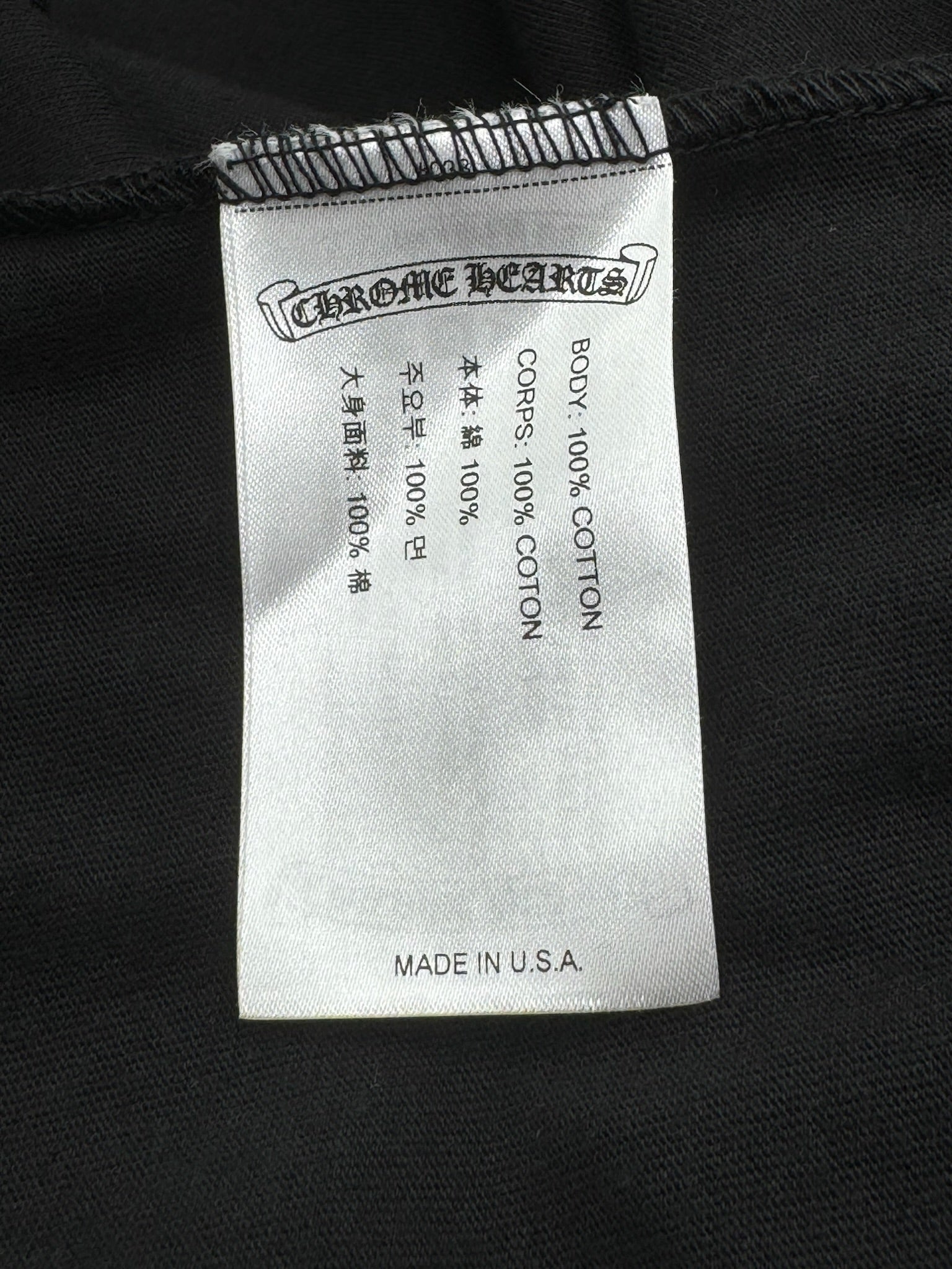 Chrome Hearts Black Long Sleeve Shirt Paris Logo