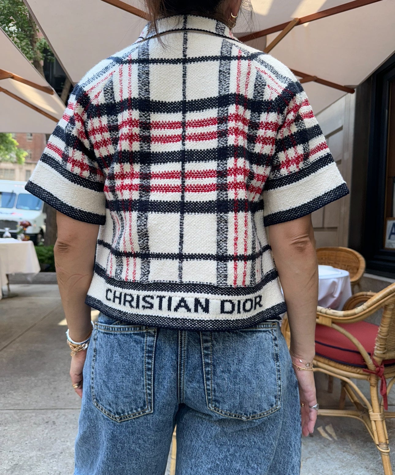 Dior White Red and Black Short Sleeve Jacket