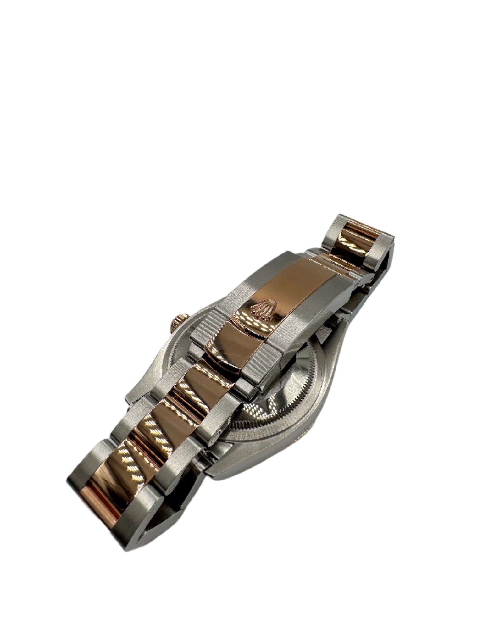 Rolex 36MM Datejust Everose Gold and Steel Black Dial with Diamonds