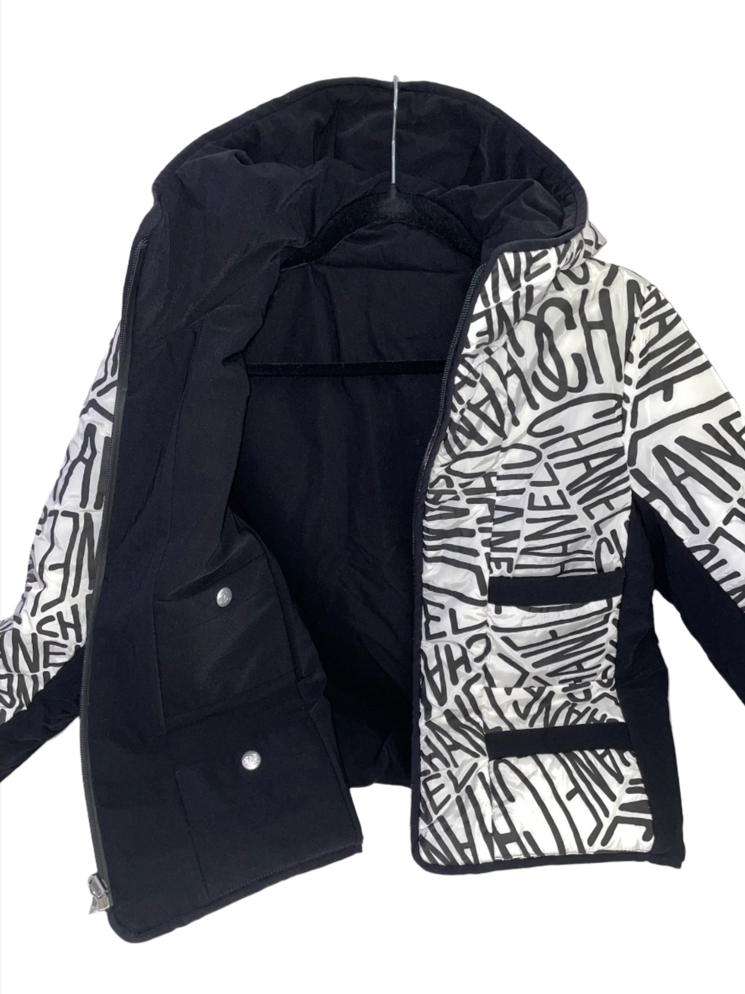 Chanel Black and White Reversible Puffer Jacket