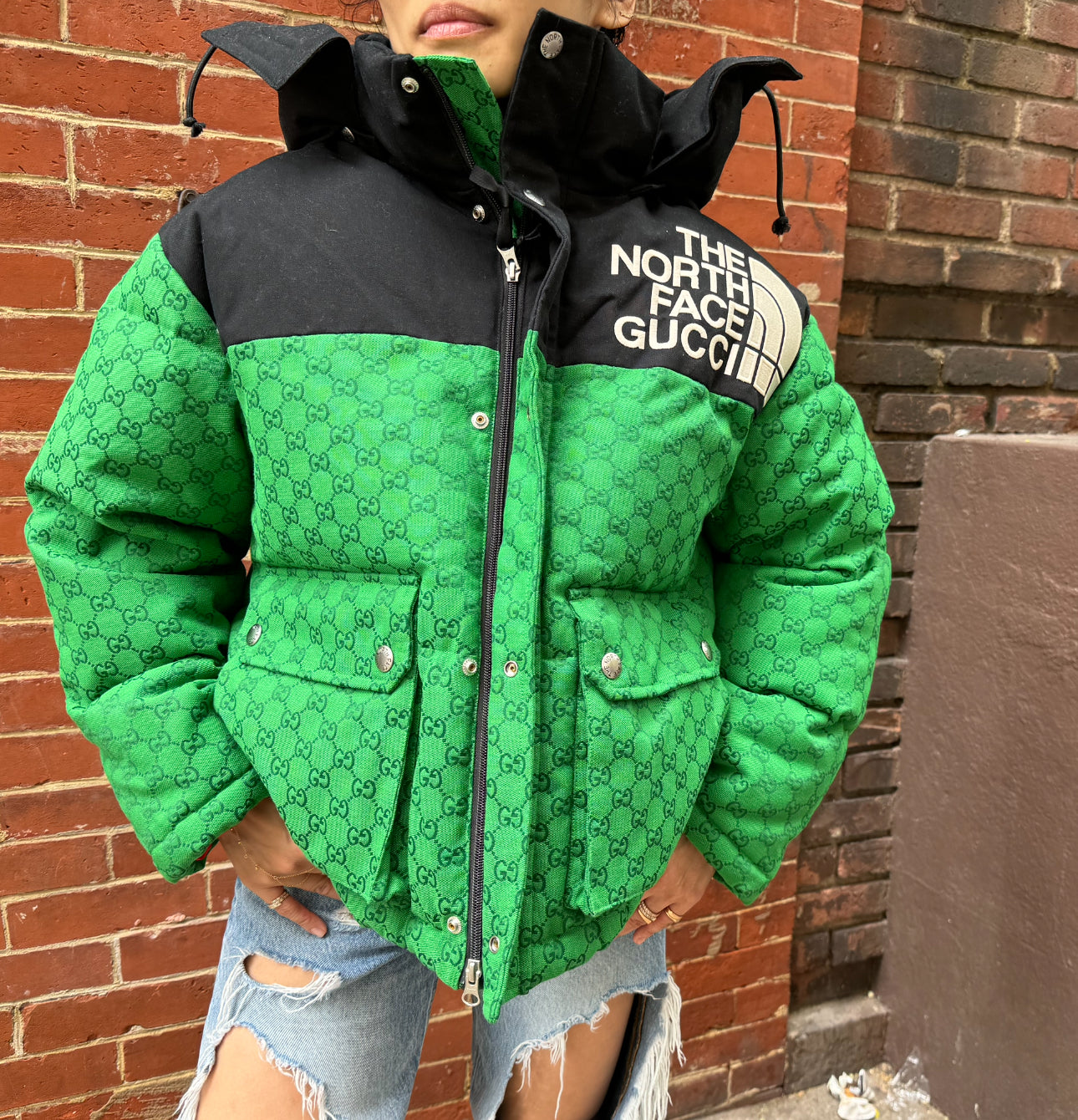 Gucci X North Face Green Puffer Jacket