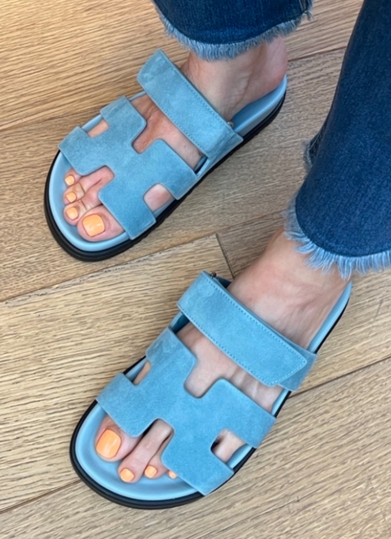 Hermès Blue Chypre Sandals