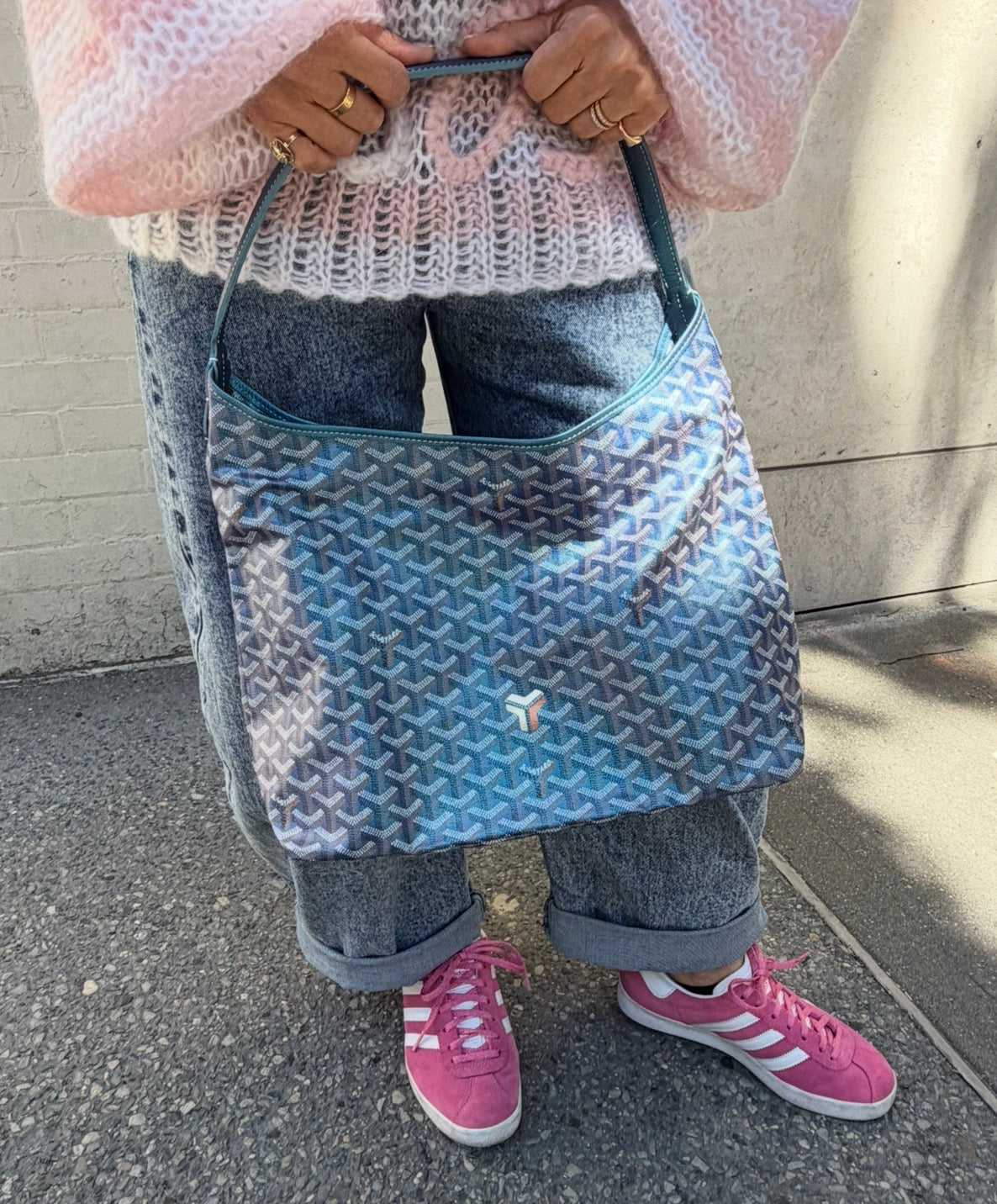Goyard Boheme Blue Pearly Iridescent Hobo Bag