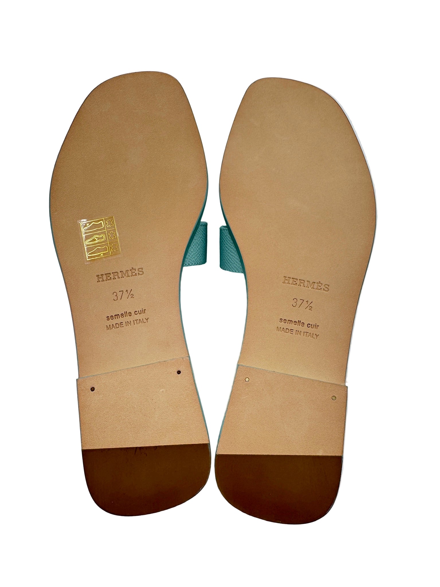Hermès Vert Embrun Oran Sandals