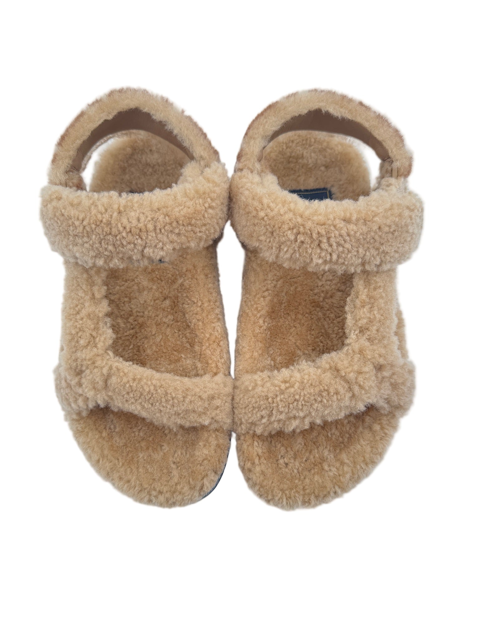 Fendi Skims Feels Beige Shearling Sandals