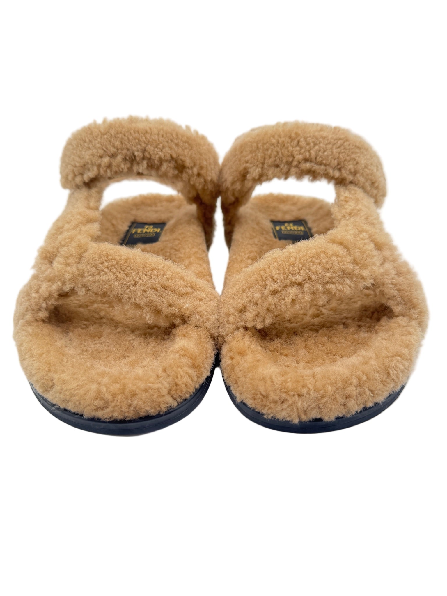 Fendi Skims Feels Beige Shearling Sandals