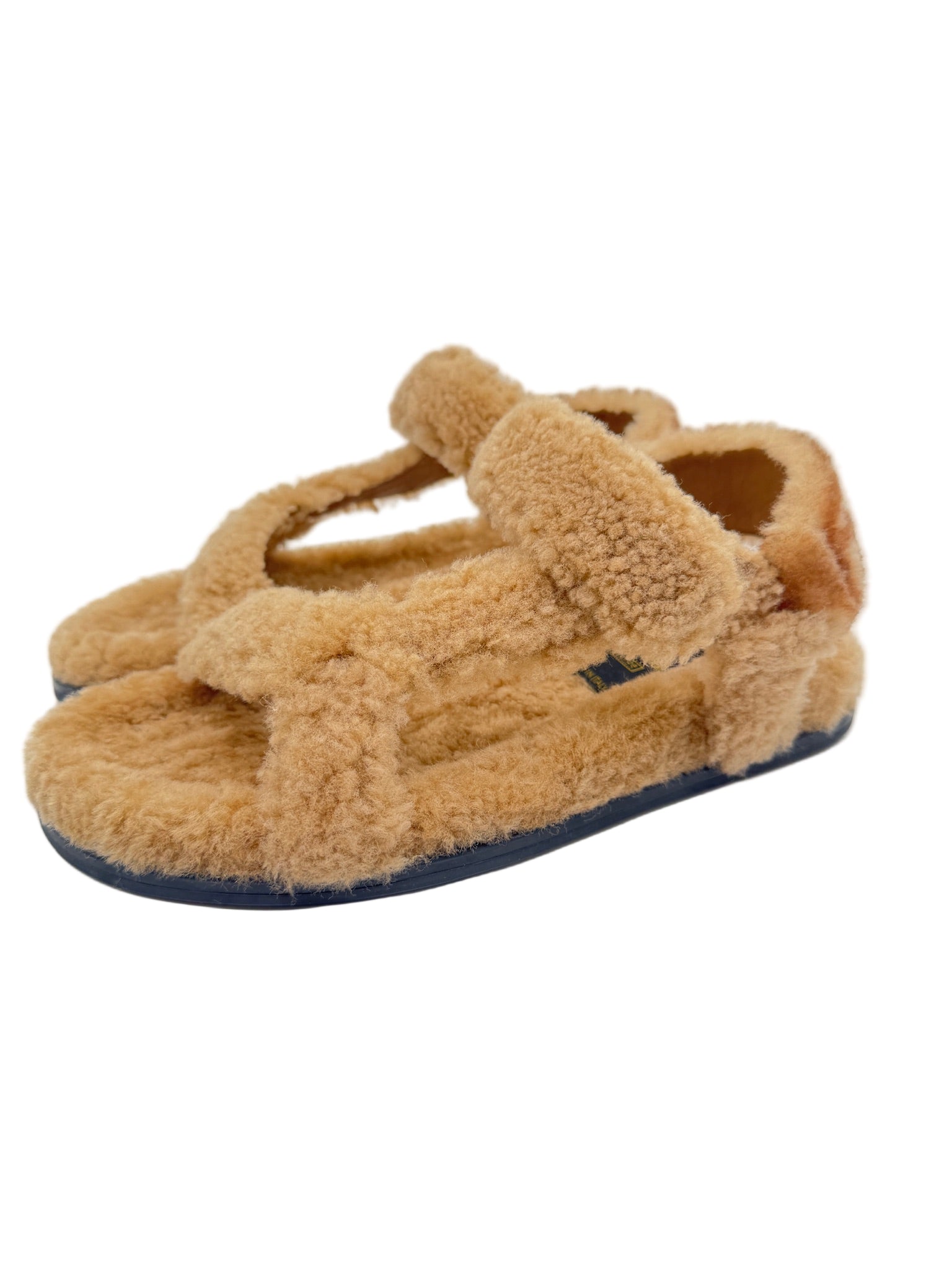 Fendi Skims Feels Beige Shearling Sandals