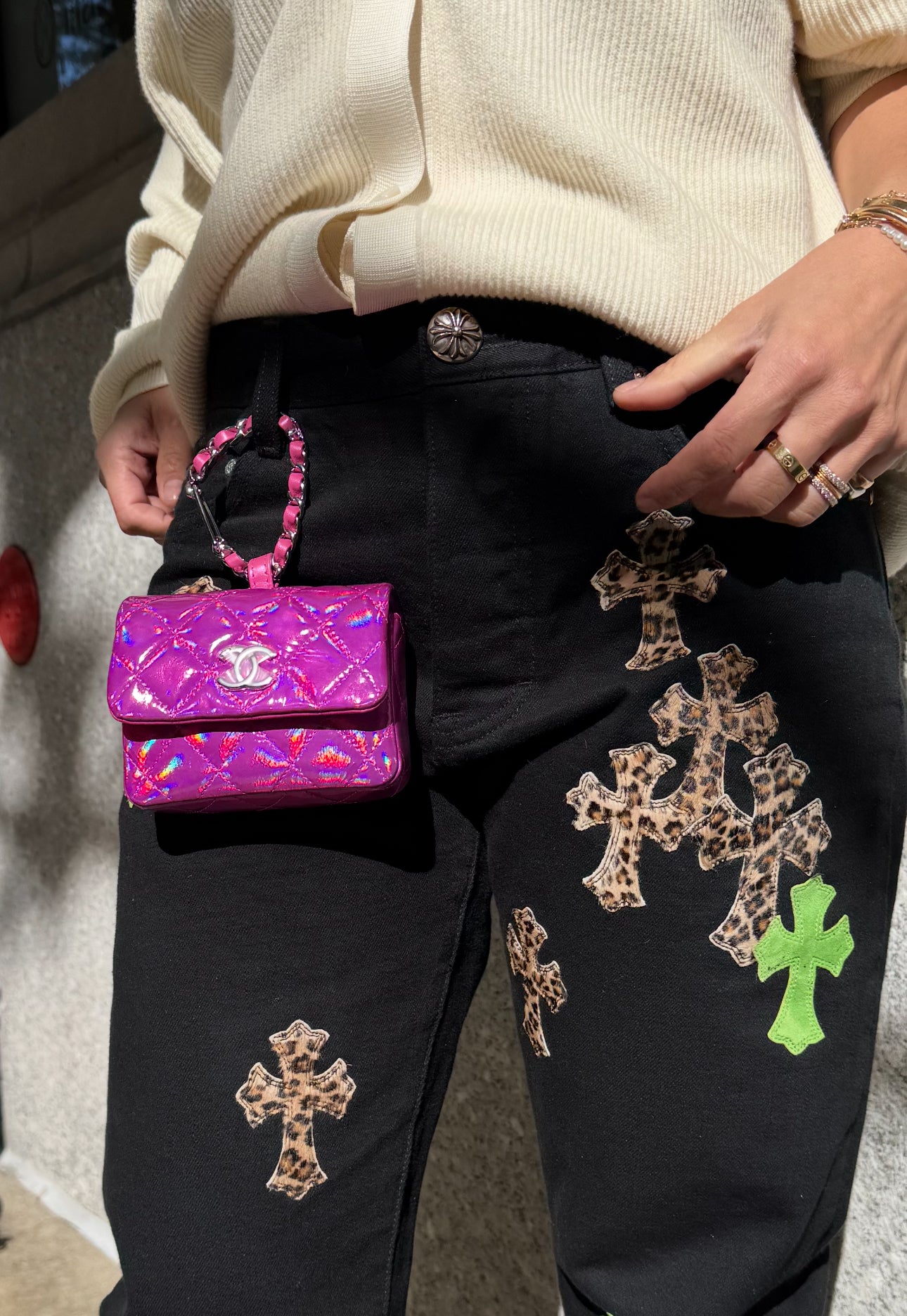 Chanel Pink Iridescent Mirror Bag Charm