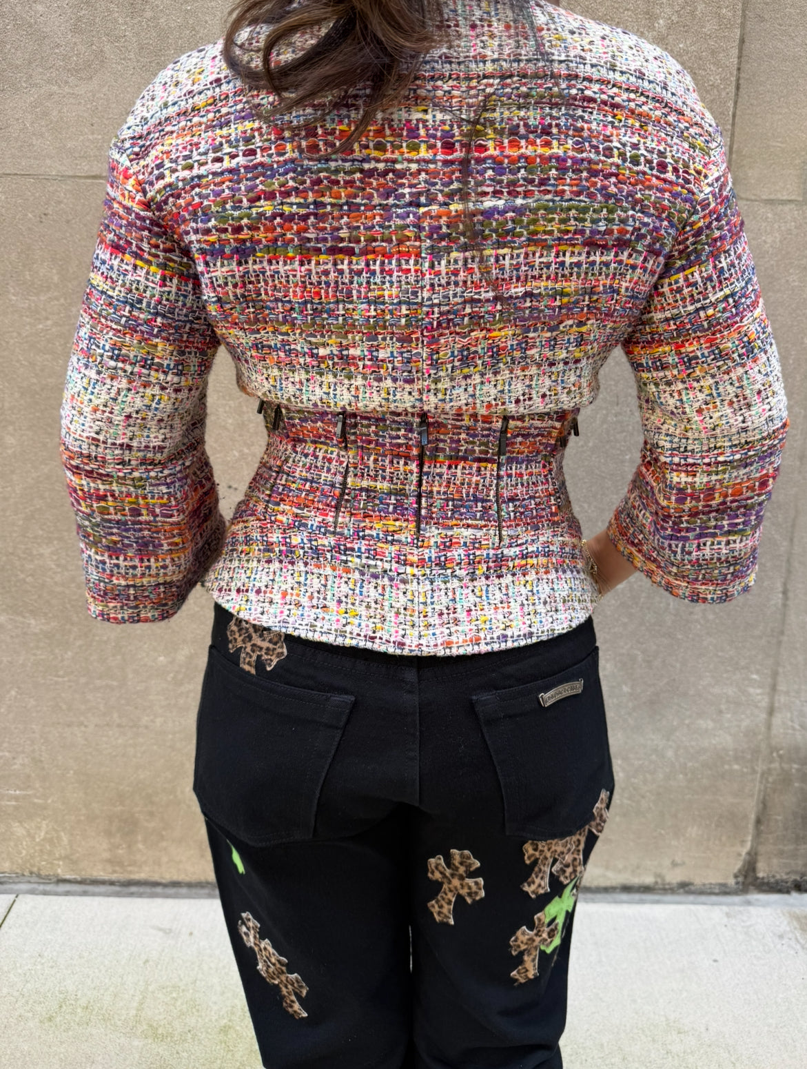 CHANEL Multicolor Tweed Jacket with Zippers