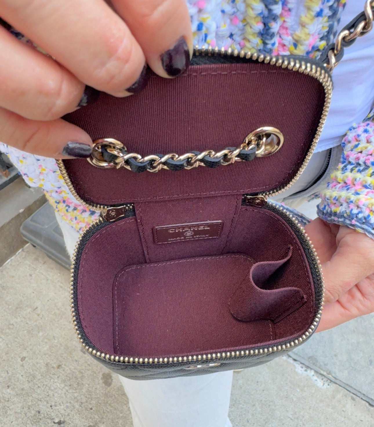 Chanel Black Caviar Mini Box Vanity Bag