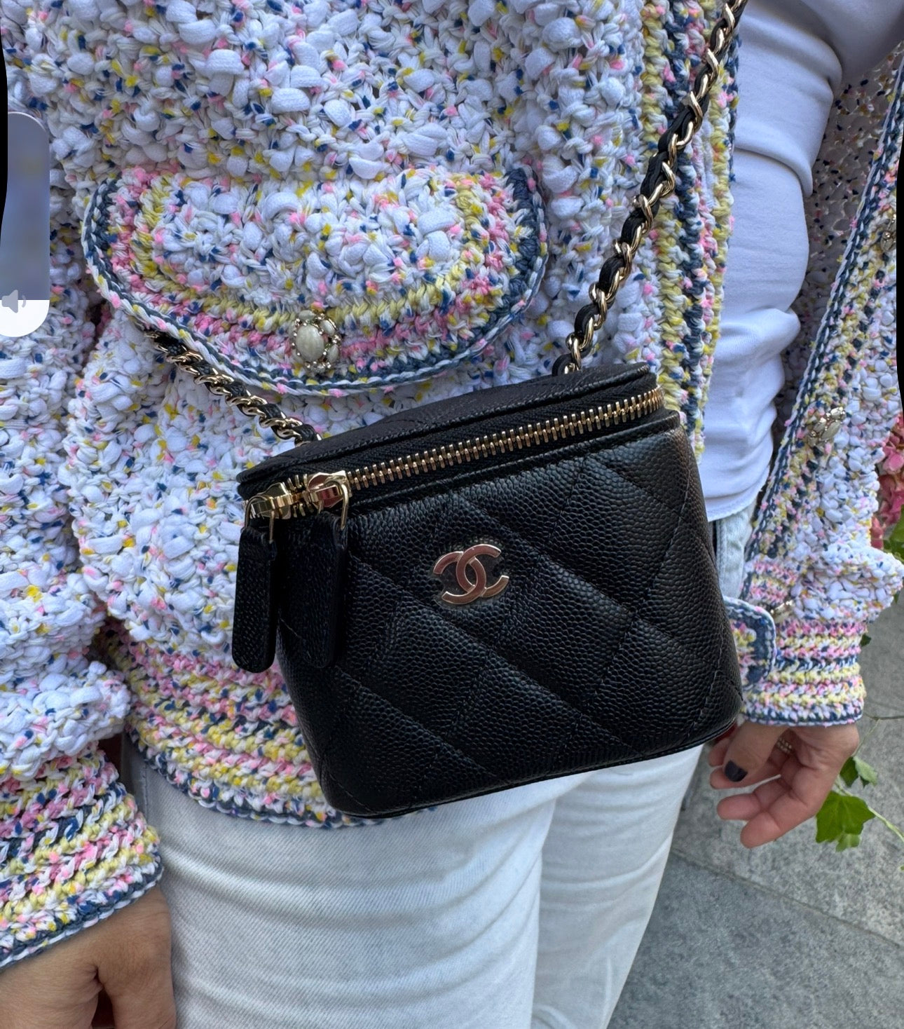 Chanel Black Caviar Mini Box Vanity Bag
