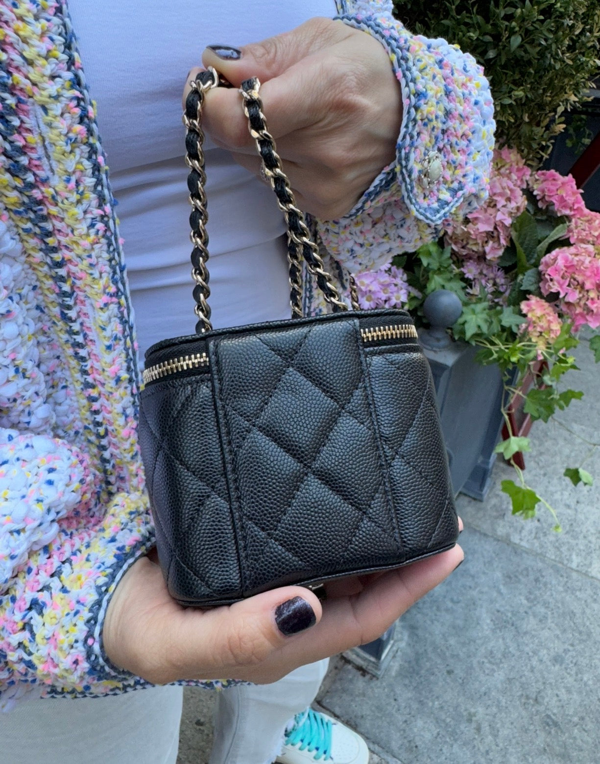 Chanel Black Caviar Mini Box Vanity Bag