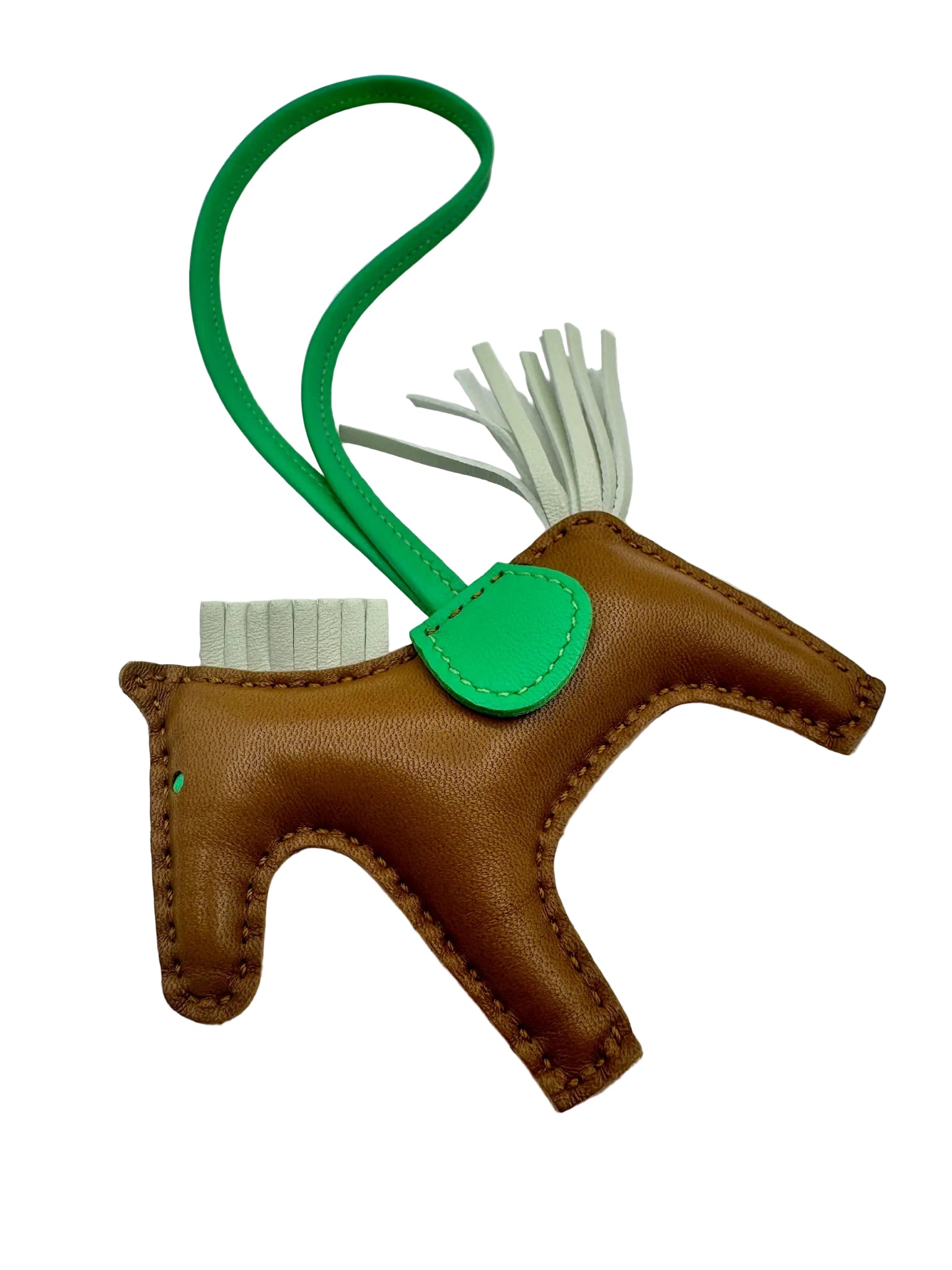 Hermès Rodeo PM Bag Charm Brown Vert Comic Vert Fizz