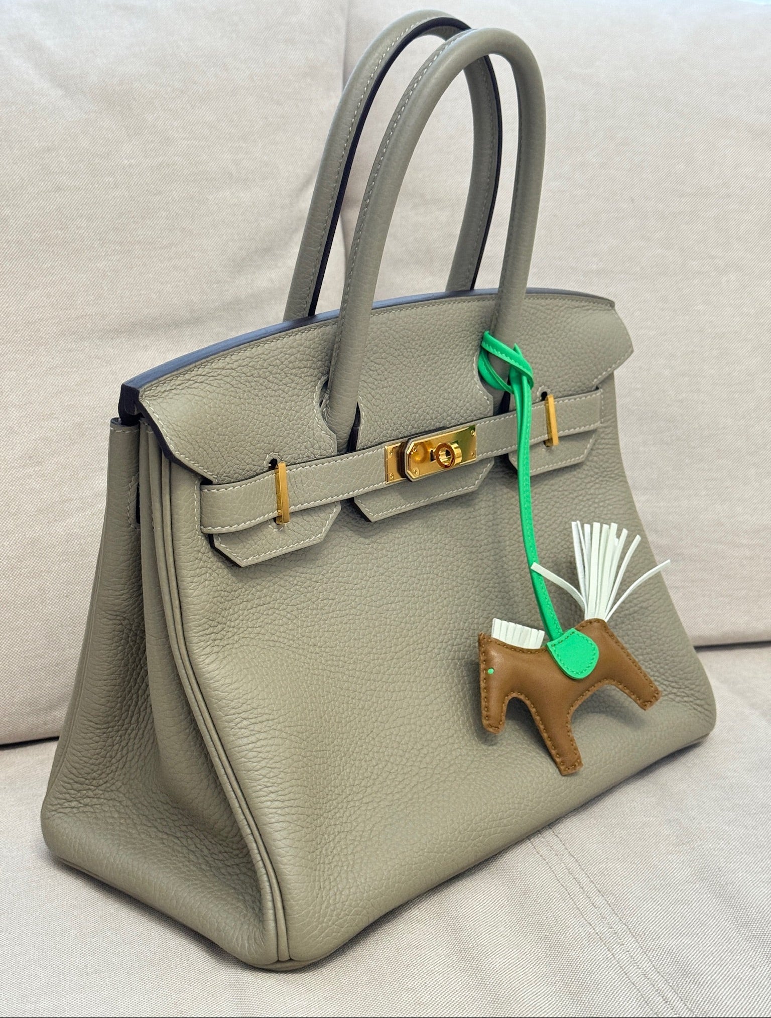 Hermès Rodeo PM Bag Charm Brown Vert Comic Vert Fizz