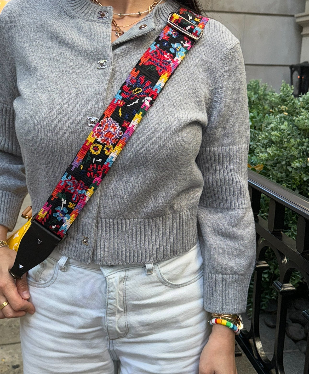 Valentino Multicolor Embroidery Bag Strap