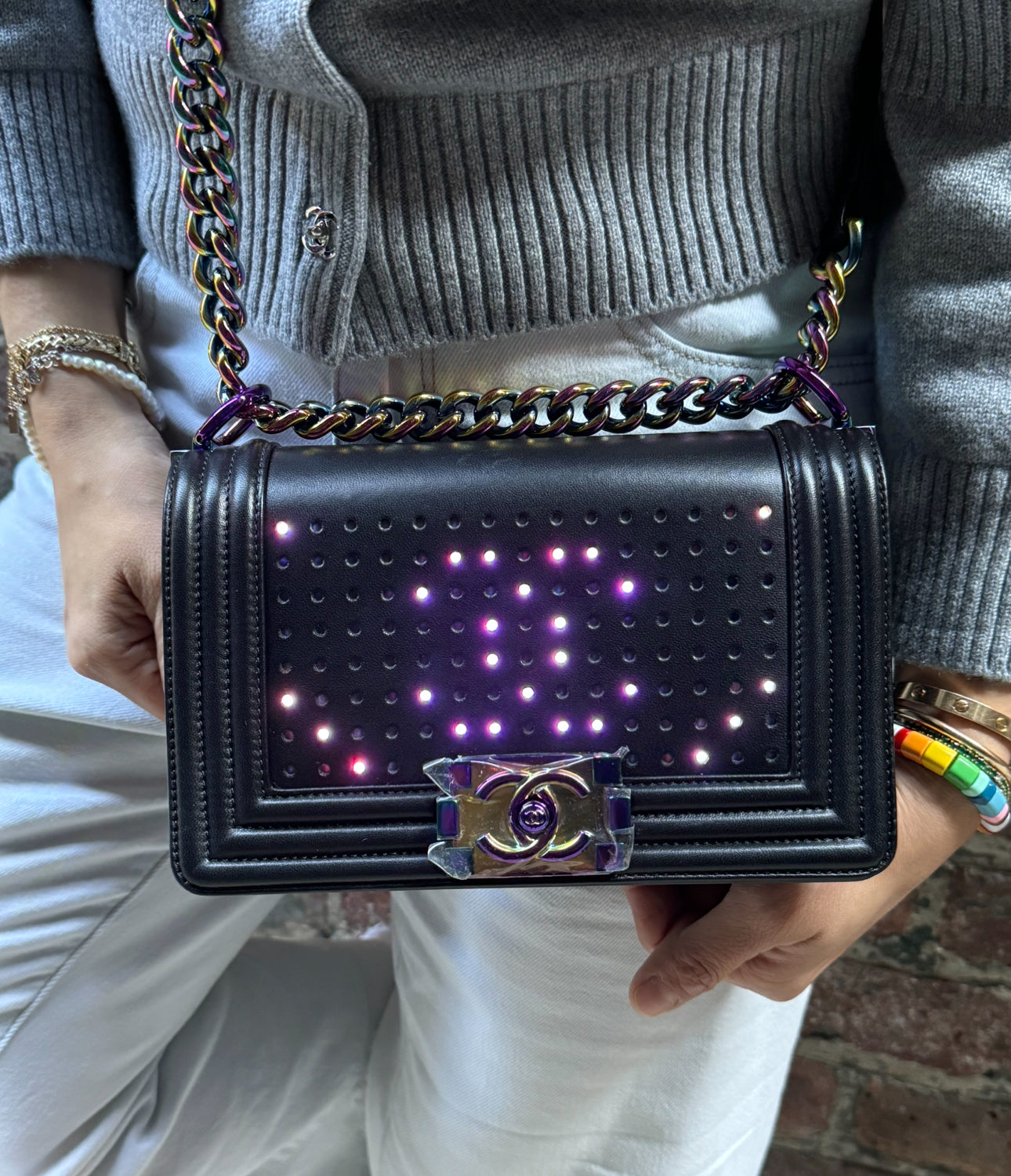 Chanel LED Light Black Boy Bag