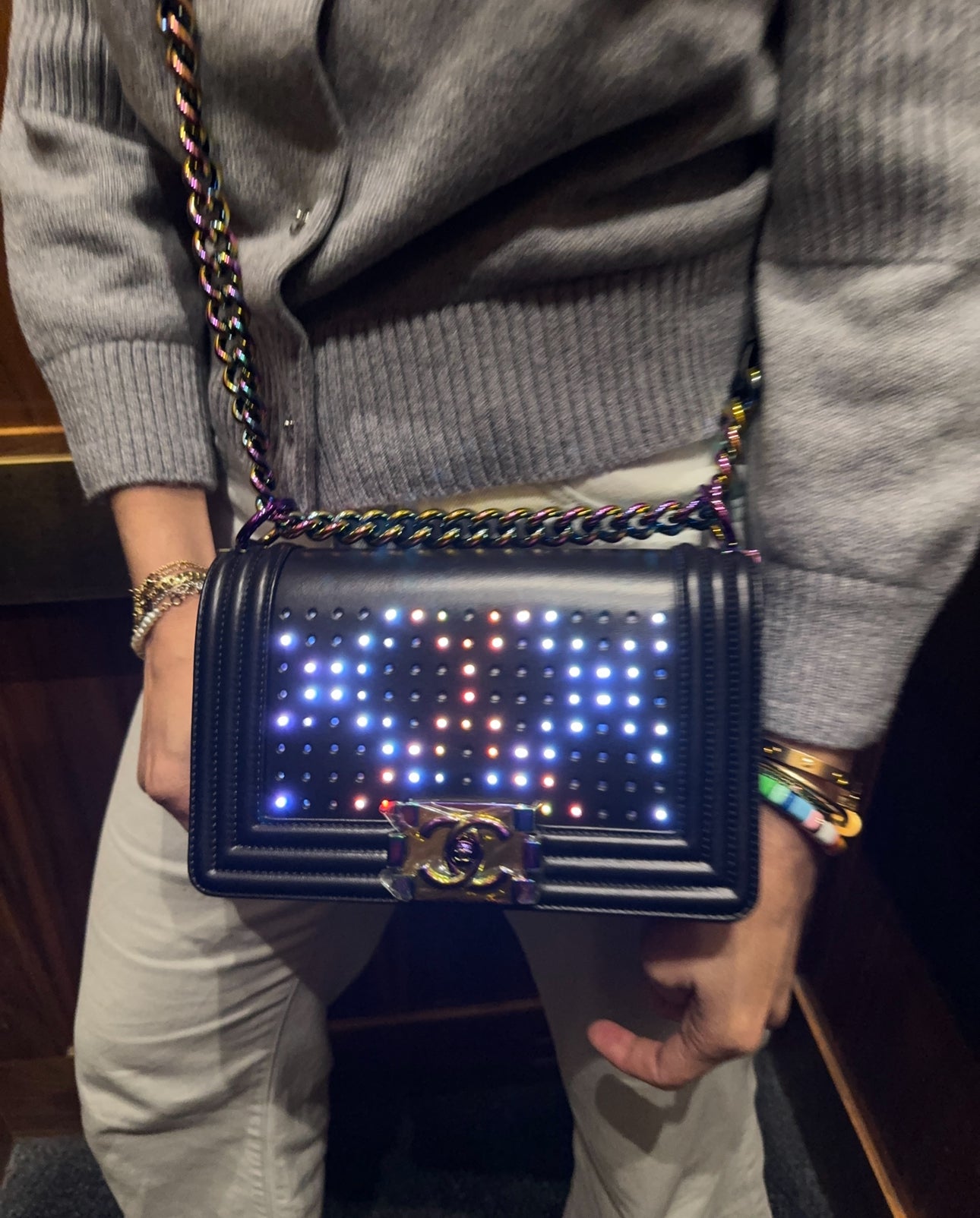 Chanel LED Light Black Boy Bag