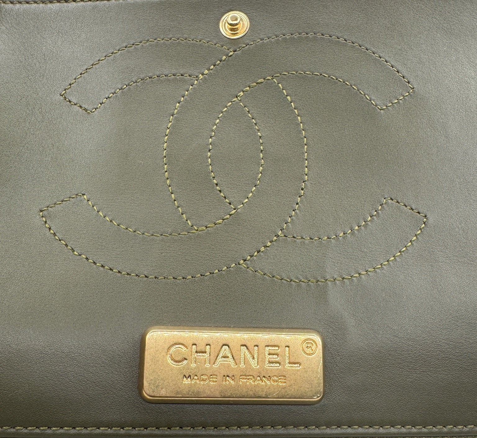 Chanel Matte Khaki Green Alligator Classic Double Flapbag