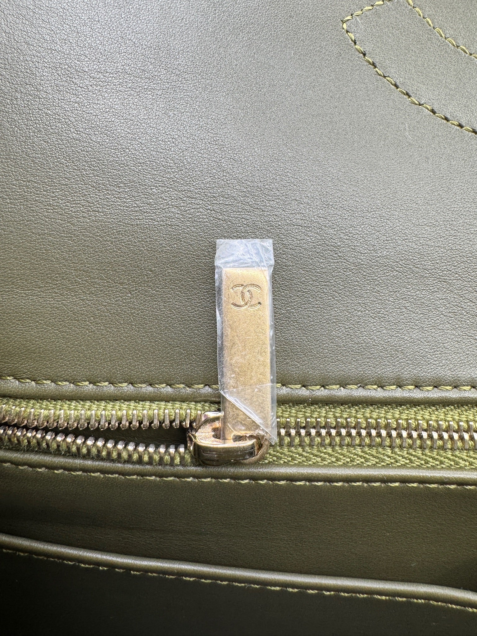 Chanel Matte Khaki Green Alligator Classic Double Flapbag