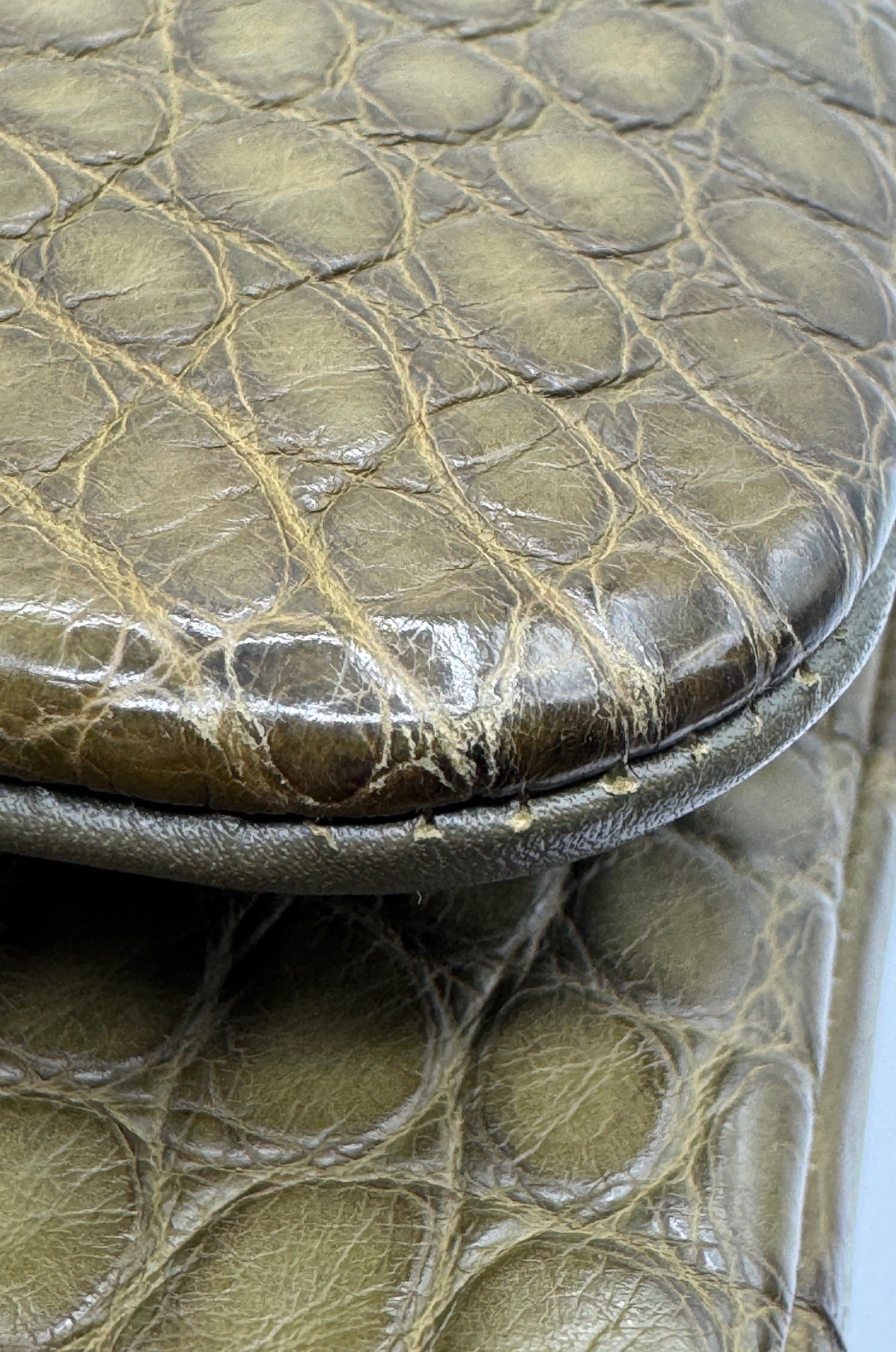Chanel Matte Khaki Green Alligator Classic Double Flapbag