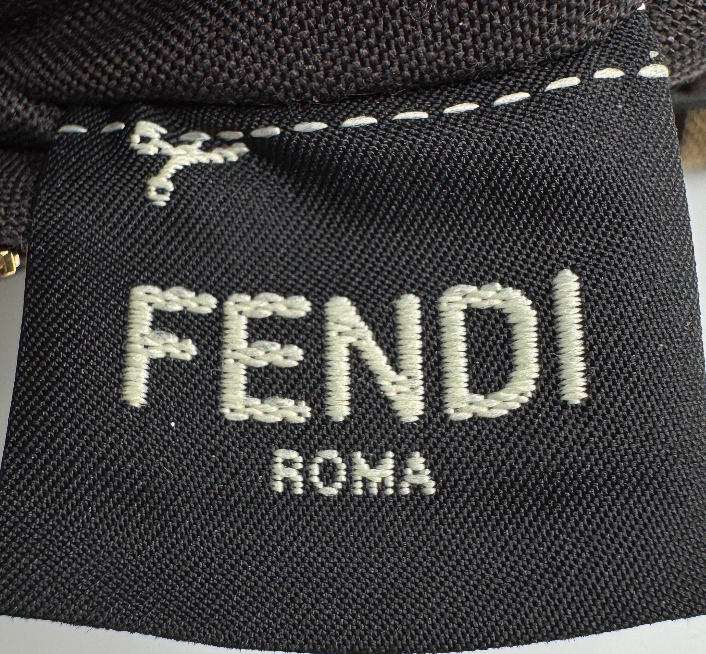 Fendi Red and Beige FF Raffia Baguette