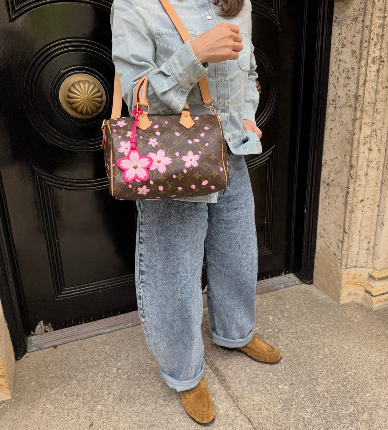 Louis Vuitton X Takashi Murakami Cherry Blossom Brown Monogram Speedy 25