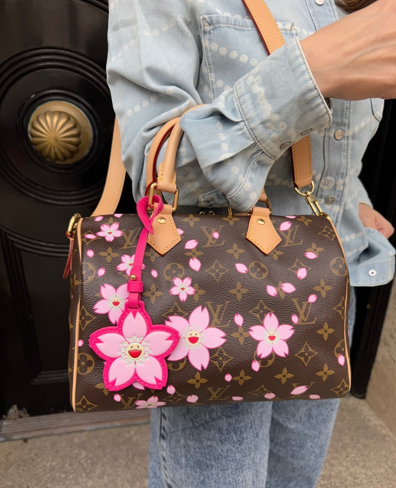 Louis Vuitton X Takashi Murakami Cherry Blossom Brown Monogram Speedy 25