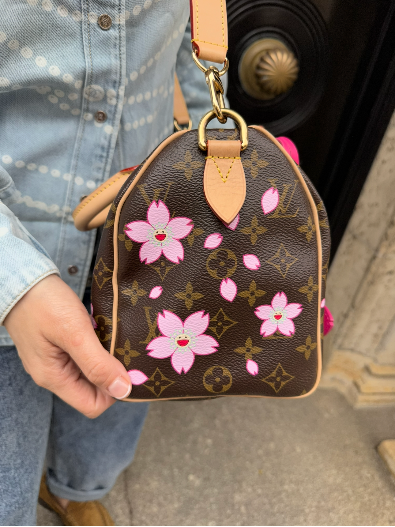 Louis Vuitton X Takashi Murakami Cherry Blossom Brown Monogram Speedy 25