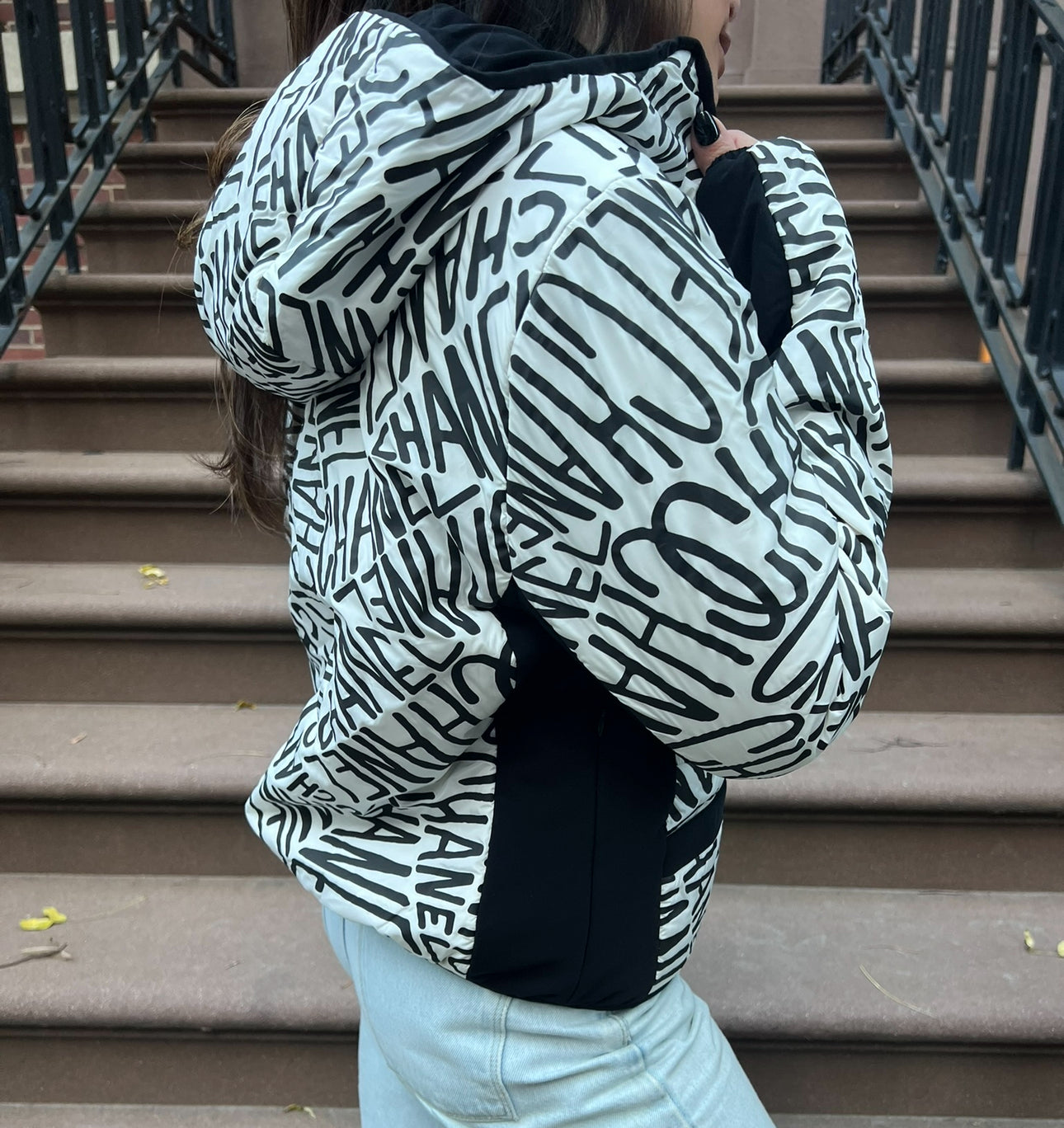 Chanel Black and White Reversible Puffer Jacket