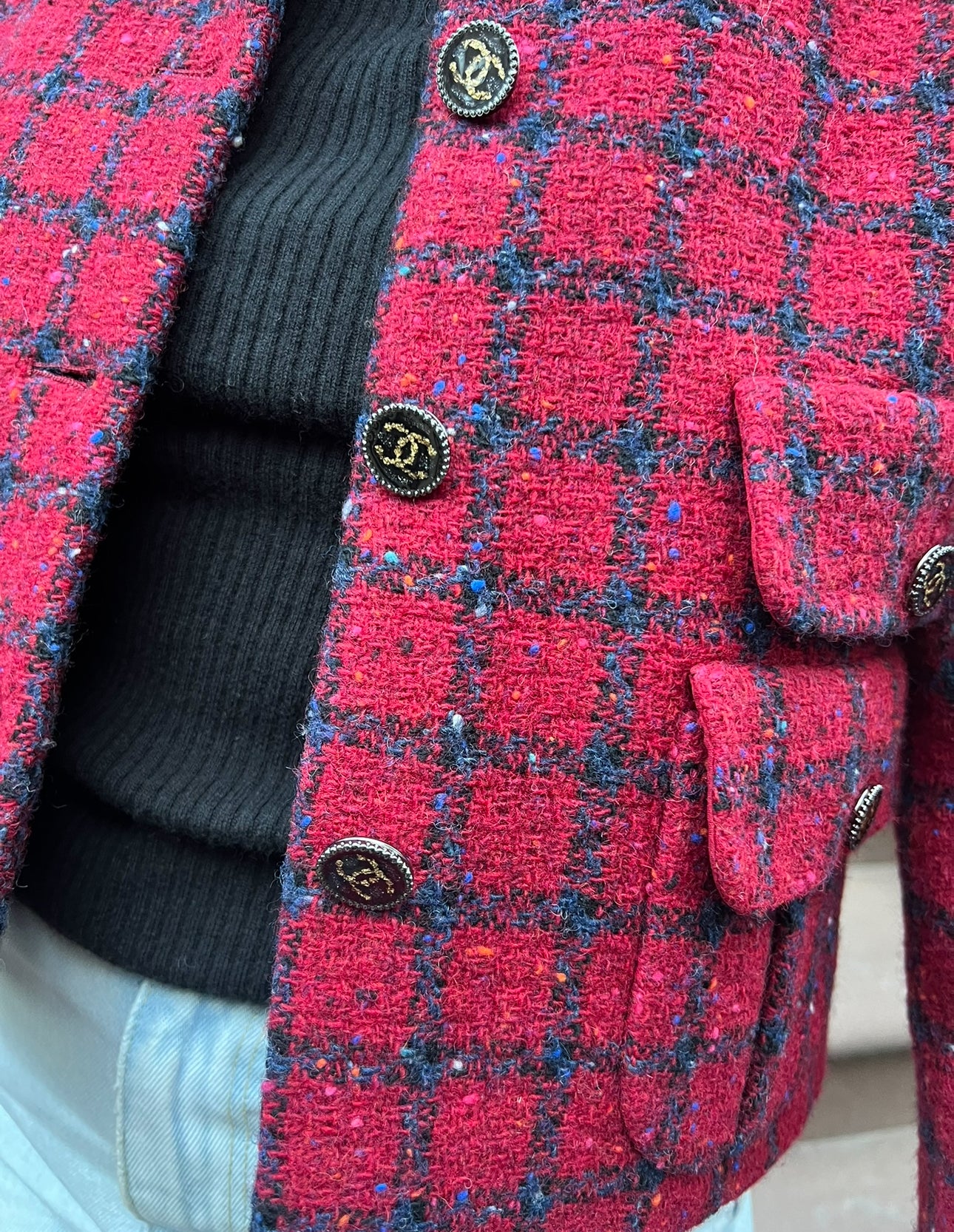 Chanel Red Tweed Jacket