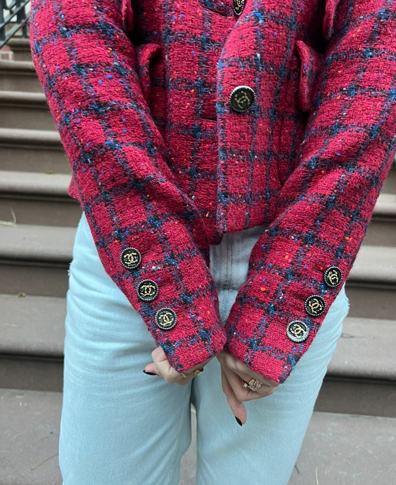 Chanel Red Tweed Jacket