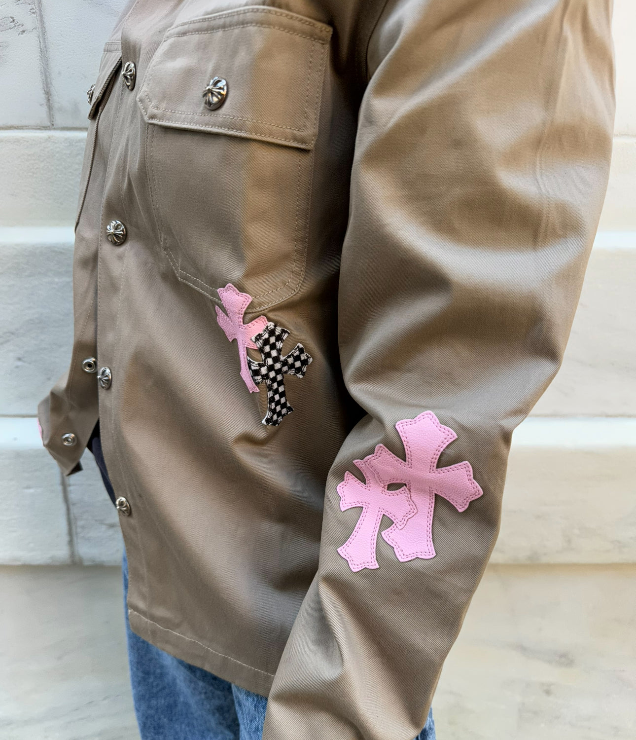 Chrome Hearts Khaki with Pink Cross Jacket