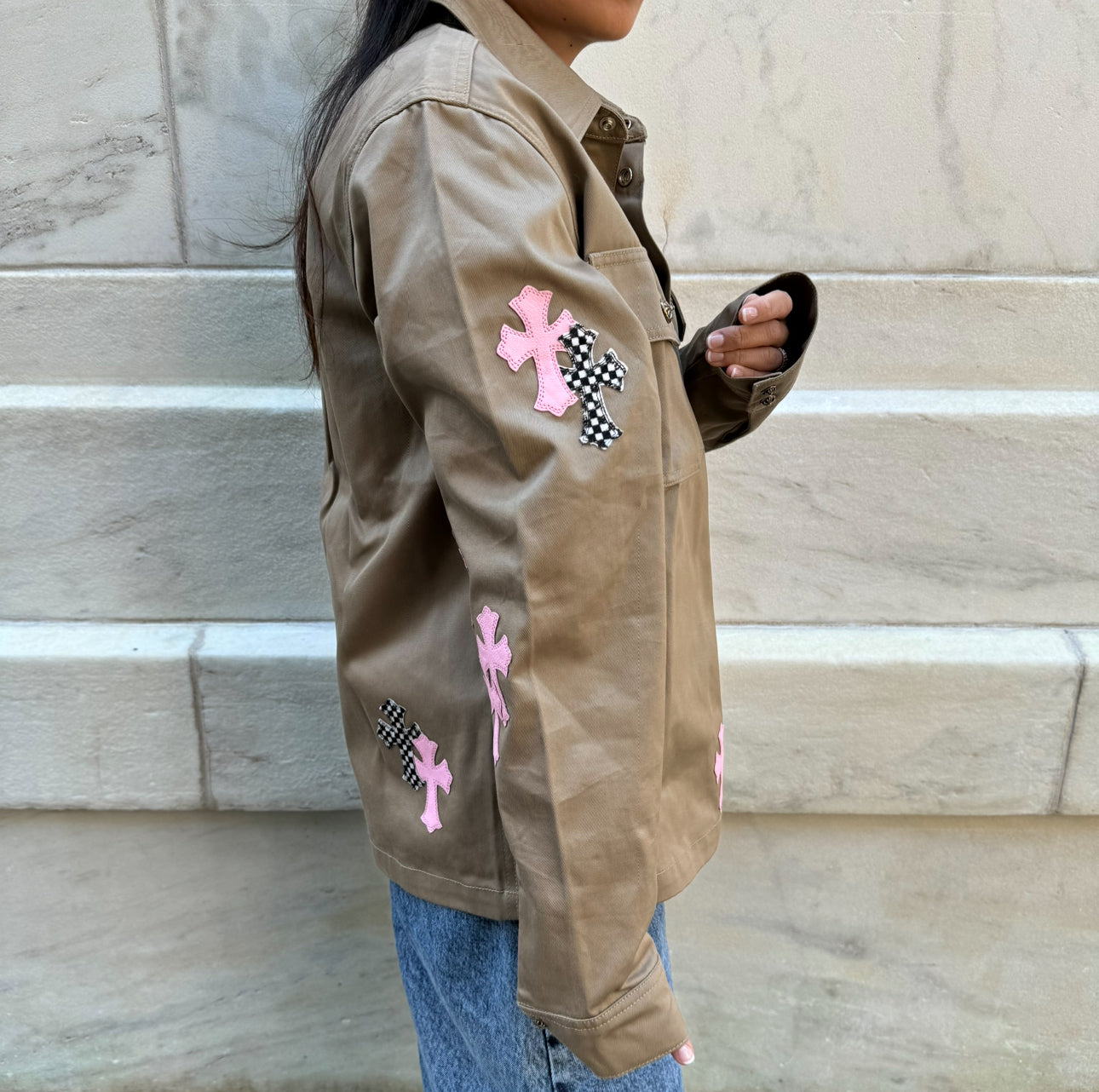 Chrome Hearts Khaki with Pink Cross Jacket