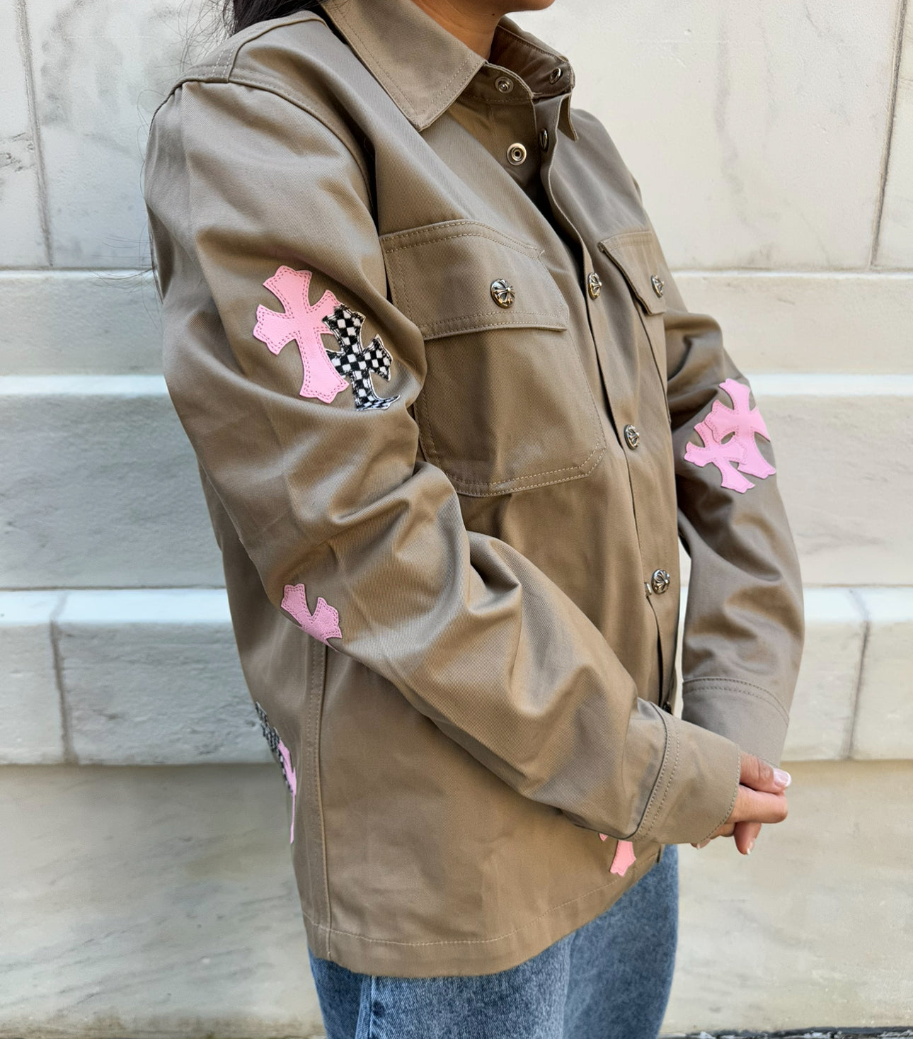 Chrome Hearts Khaki with Pink Cross Jacket