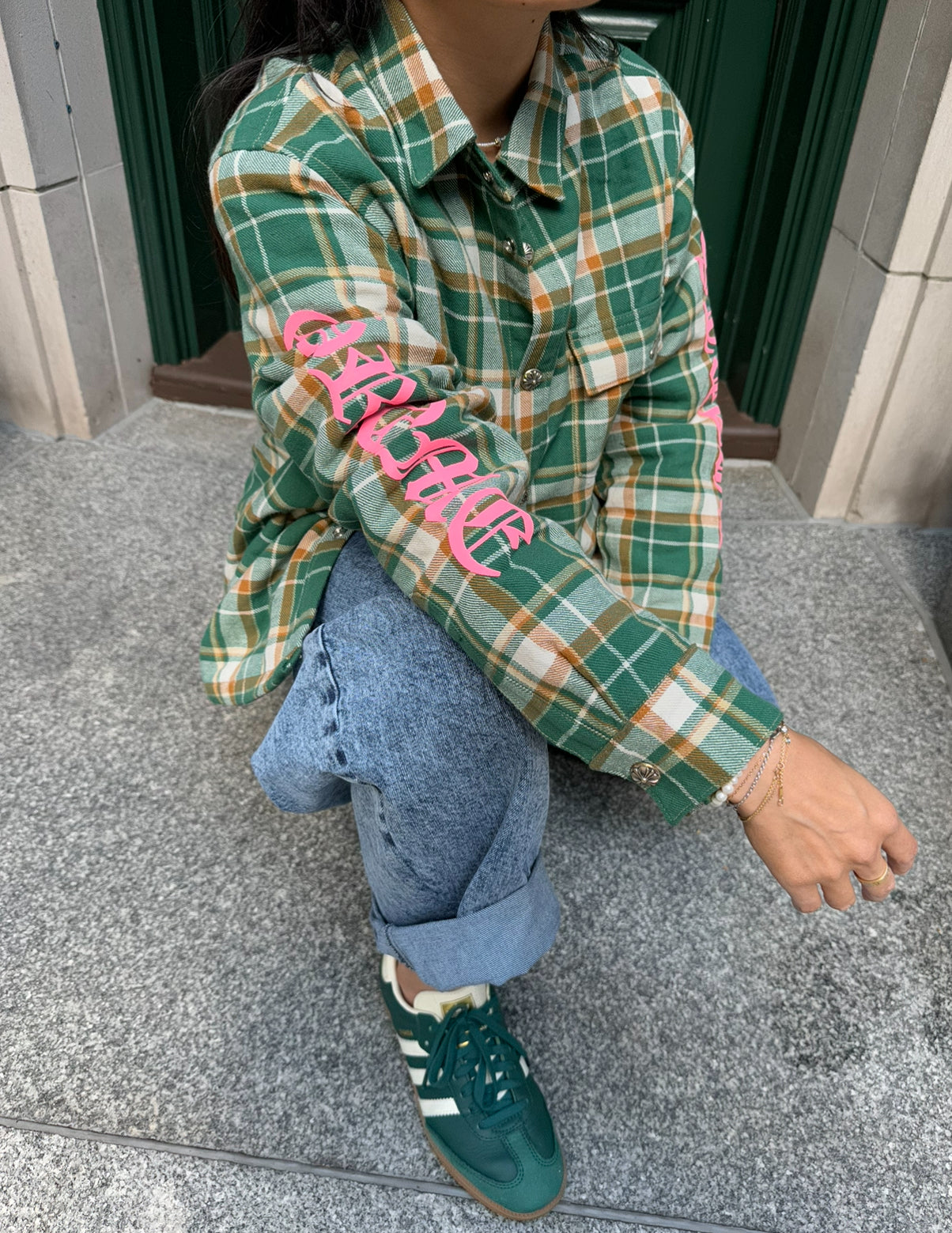 Chrome Hearts Green Flannel Plaid Jacket