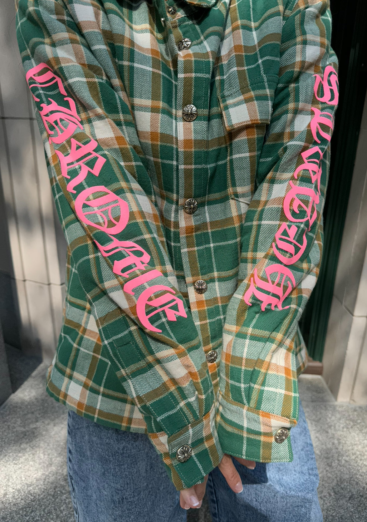Chrome Hearts Green Flannel Plaid Jacket