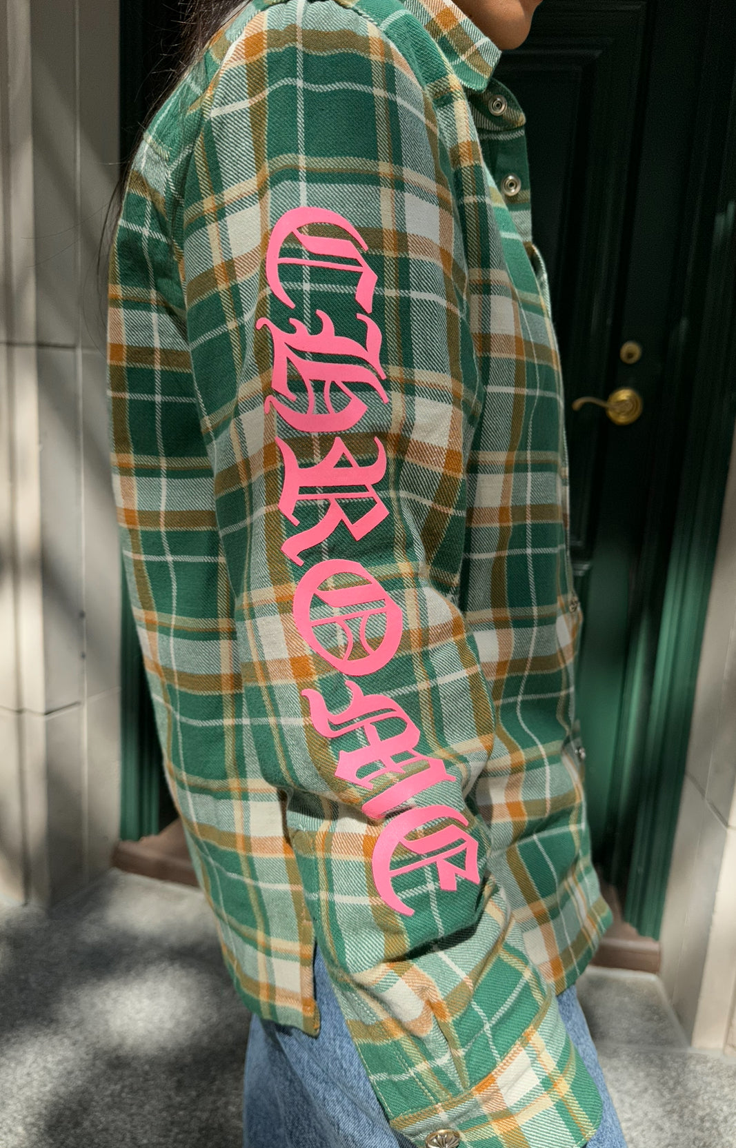 Chrome Hearts Green Flannel Plaid Jacket