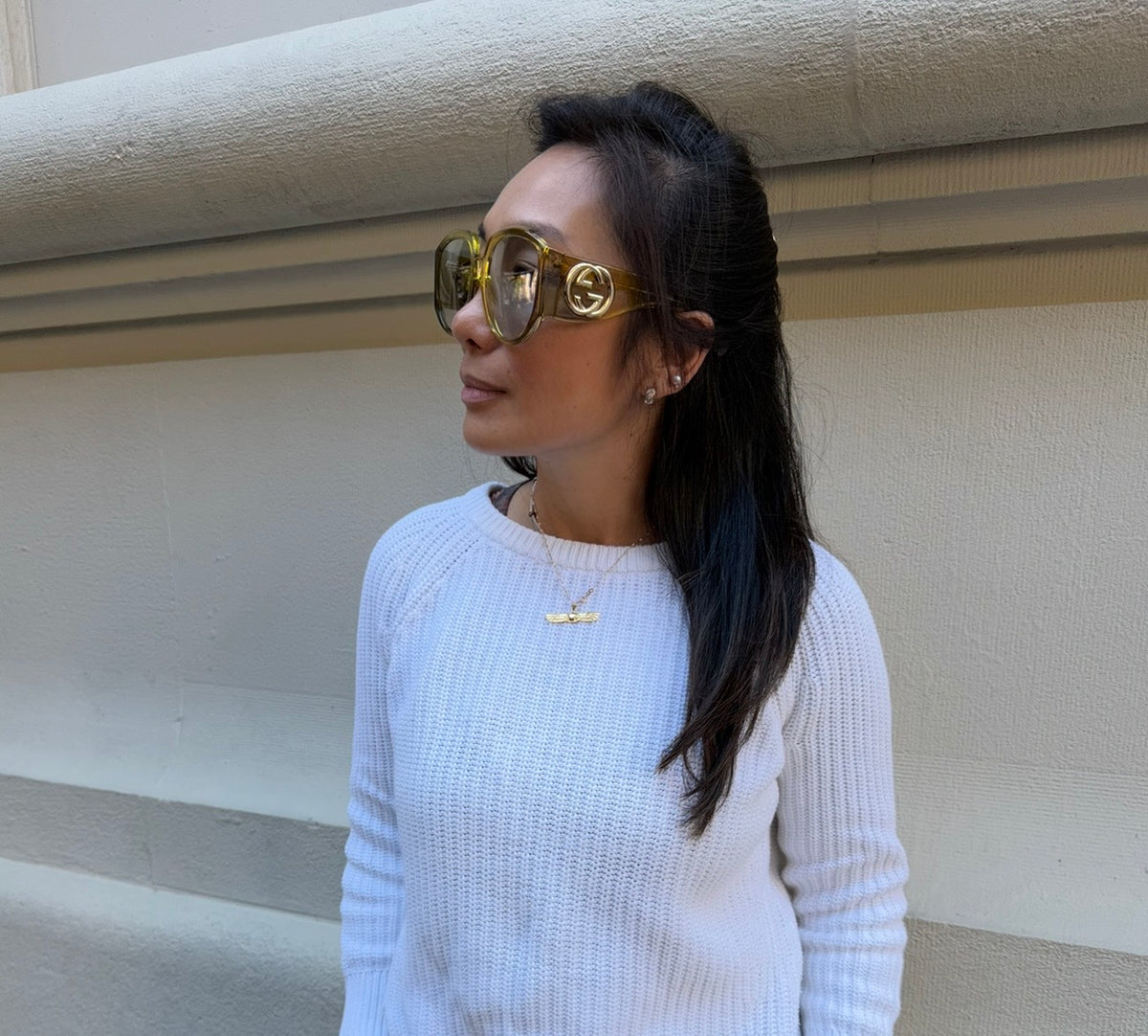 Gucci Khaki Green Oversized Sunglasses