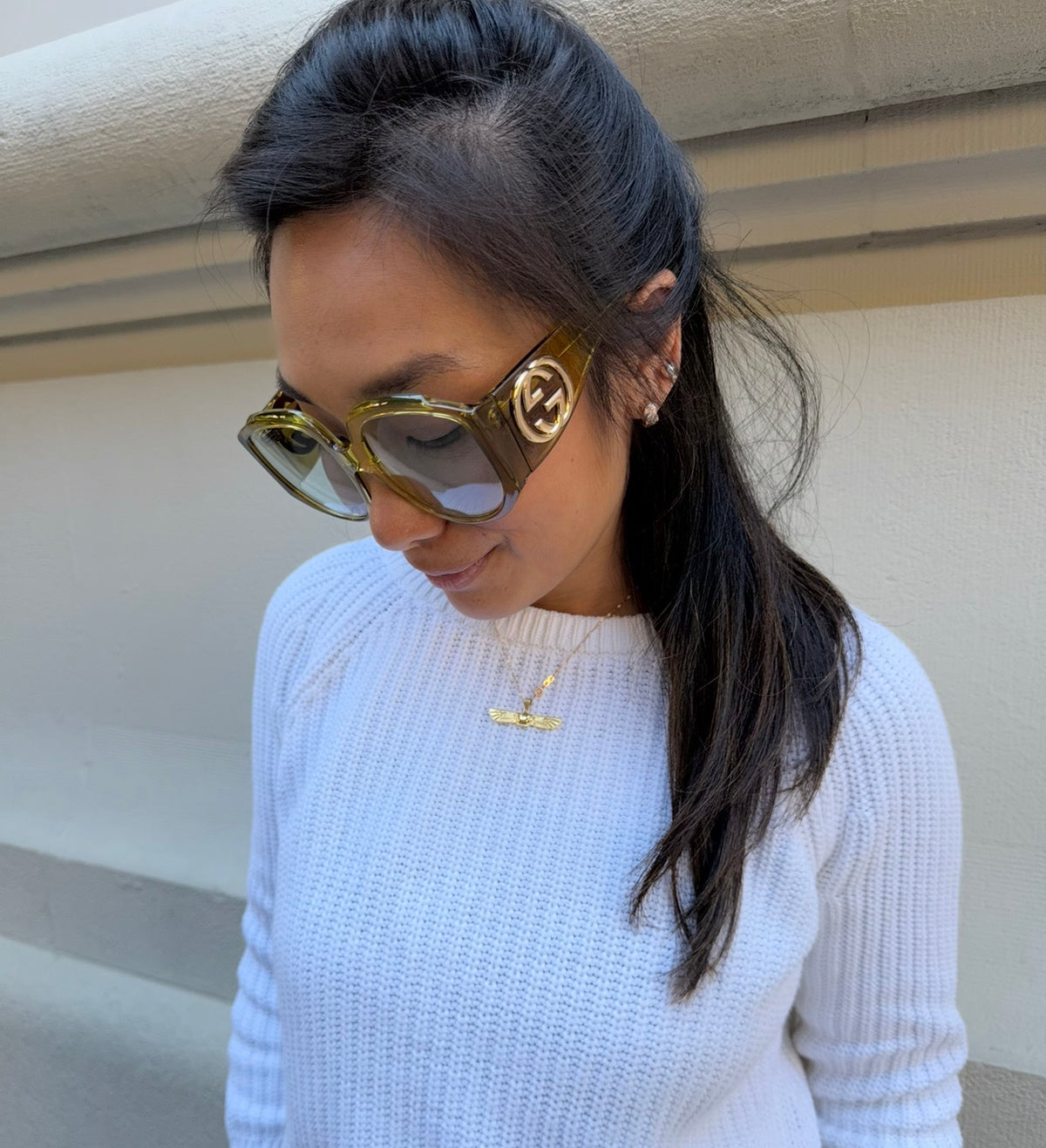 Gucci Khaki Green Oversized Sunglasses