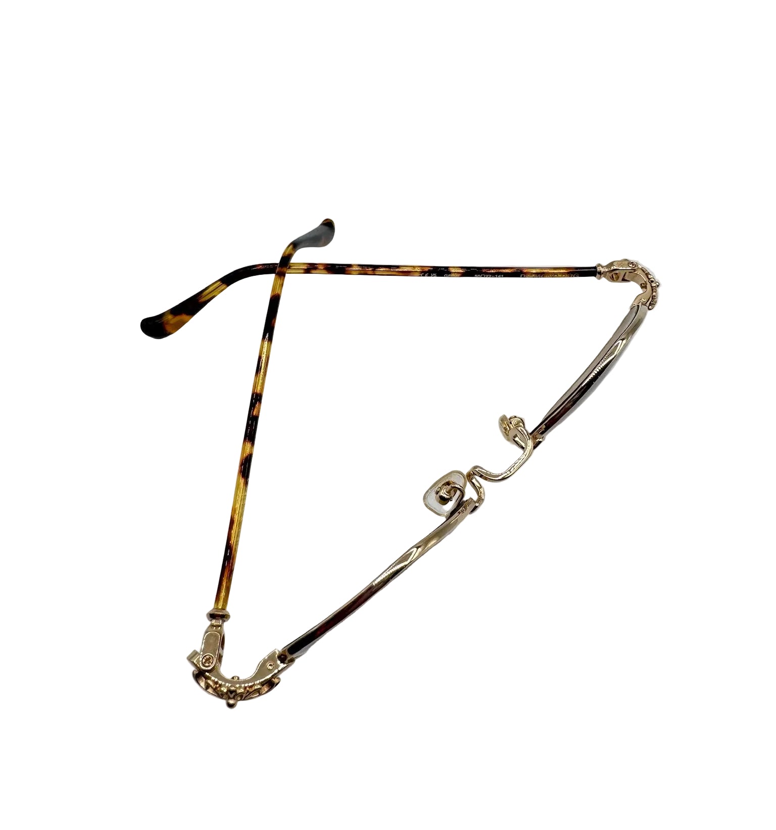 Chrome Hearts Diamond Dog Sunglasses Brown Lens with Gold Frame