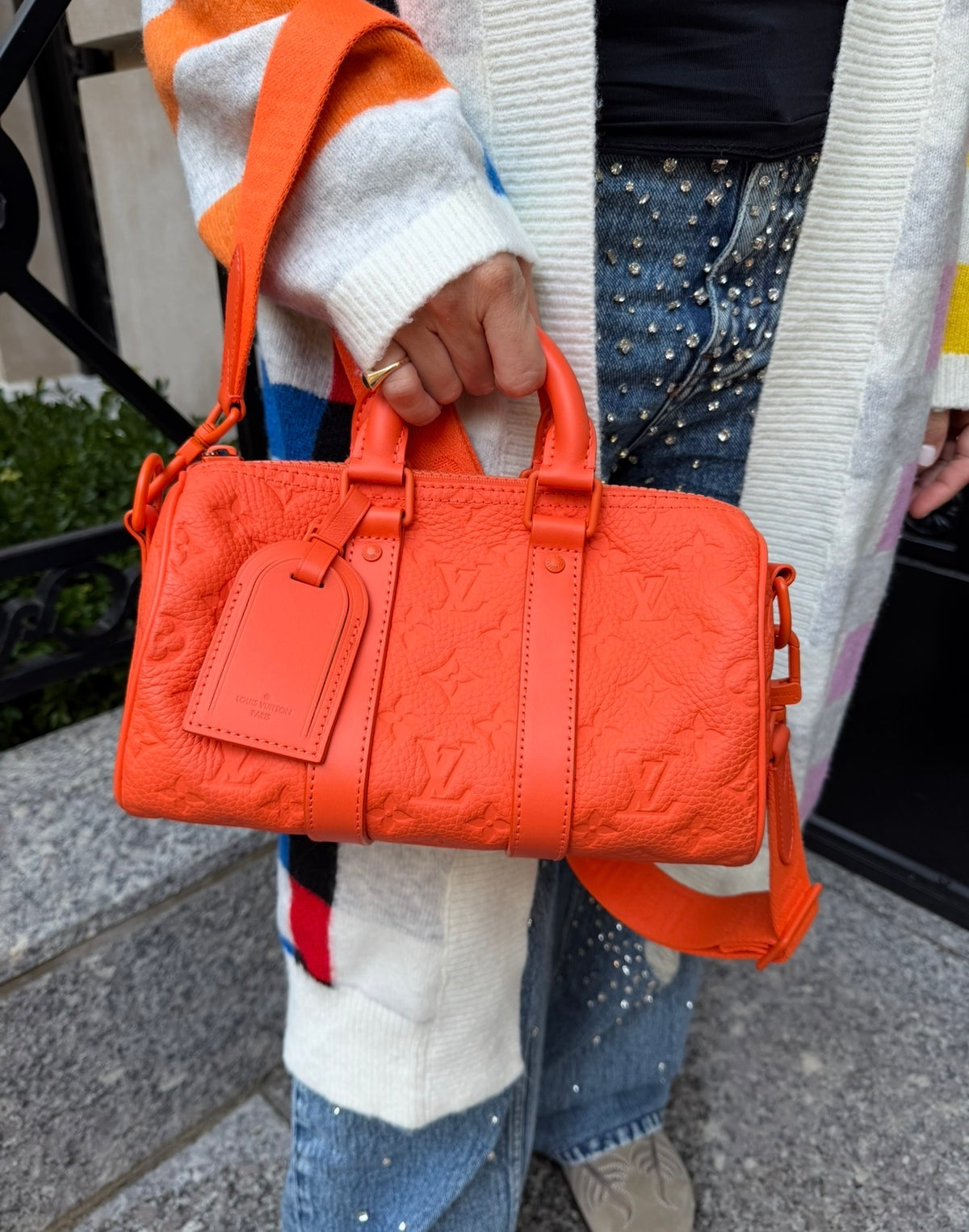 Louis Vuitton Orange Keepall Bandoulière 25