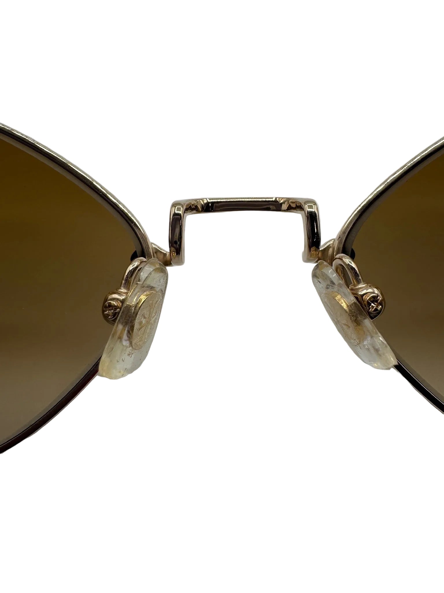 Chrome Hearts Diamond Dog Sunglasses Brown Lens with Gold Frame