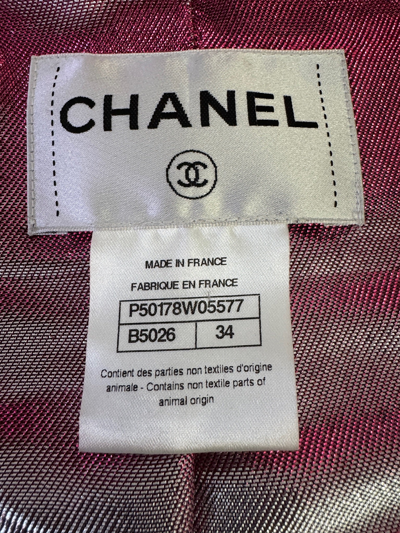 CHANEL Fantasy Tweed Jacket Gray and Metallic Blue