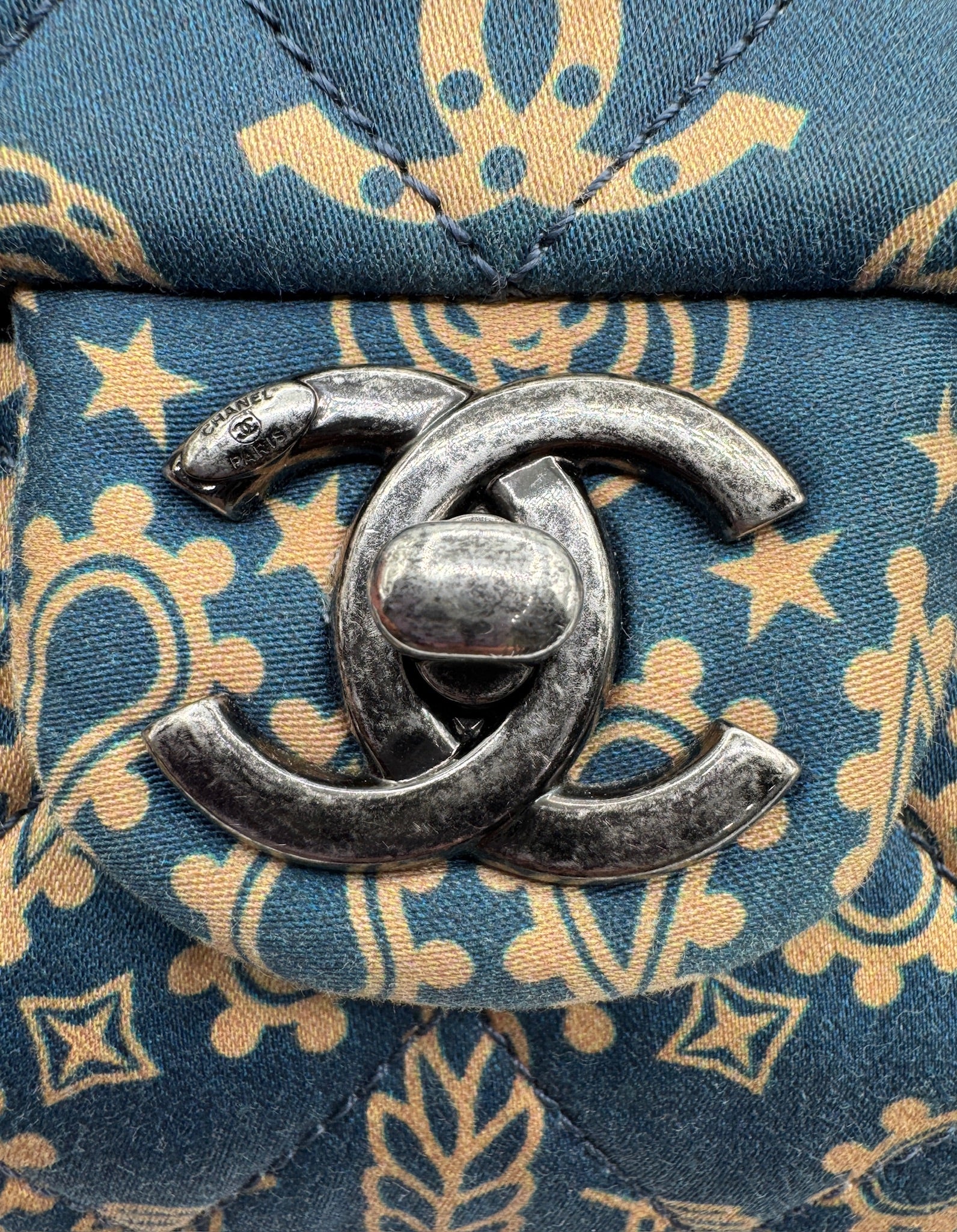 Chanel Light Blue Cowboy Bandana FlapBag